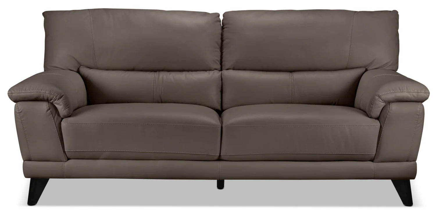 Braylon Leather Sofa - African Grey - Image 2