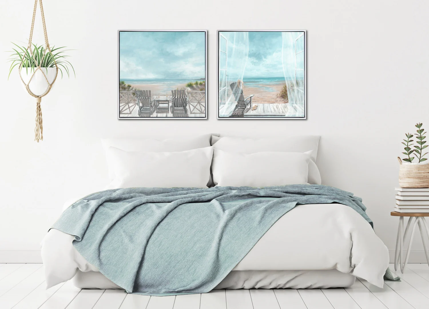 Breezy Retreat Wall Art - Blue/White - 24 X 24 - Image 2