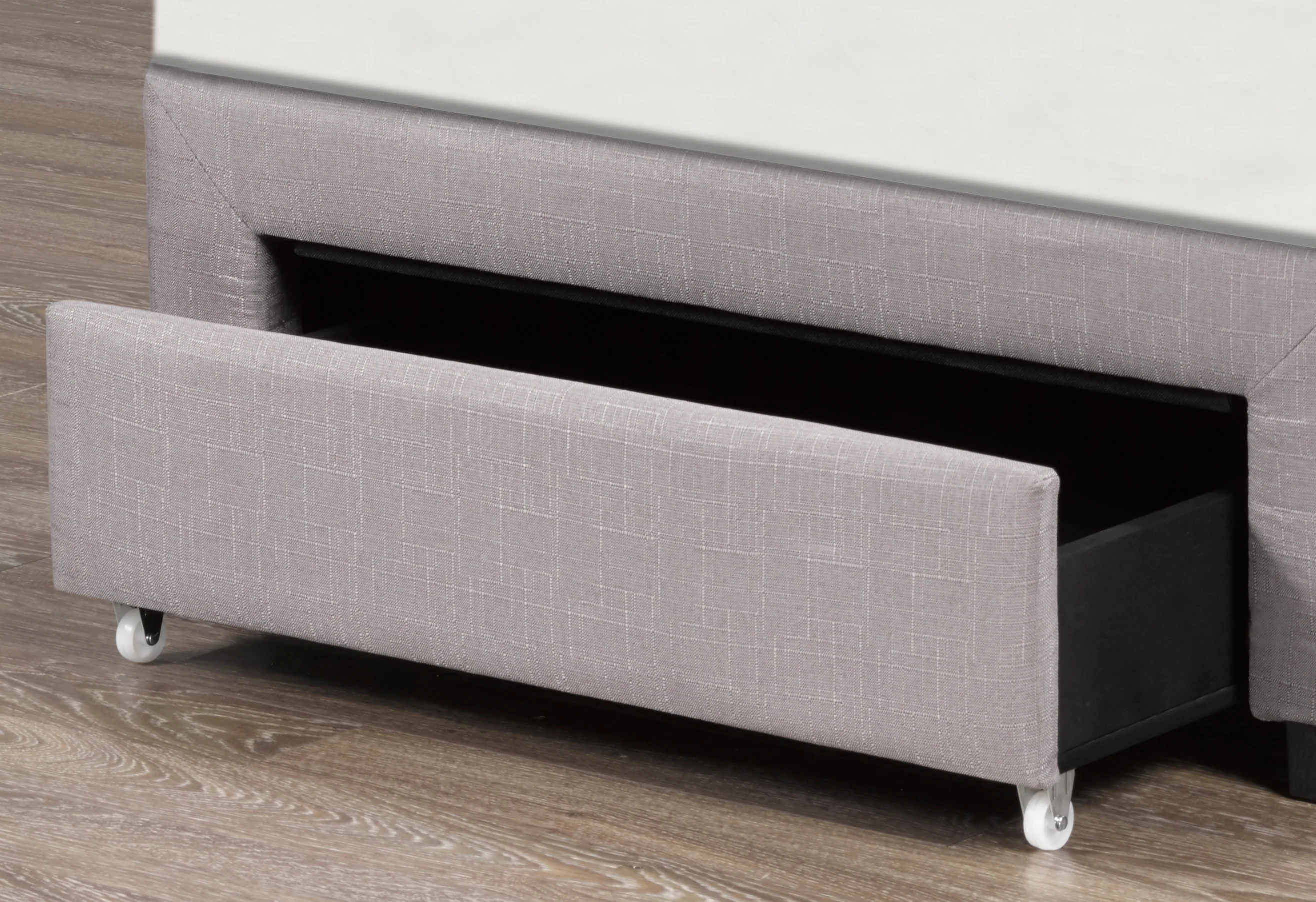 Brent Twin Platform Bed Base With Drawer - Grey - Image 3
