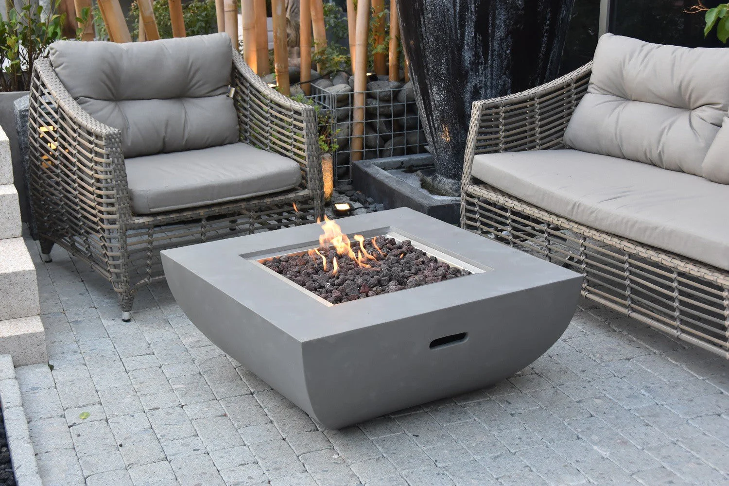 Bromo Concrete Lava Stone Fire Pit (Modeno) – Propane - Image 4