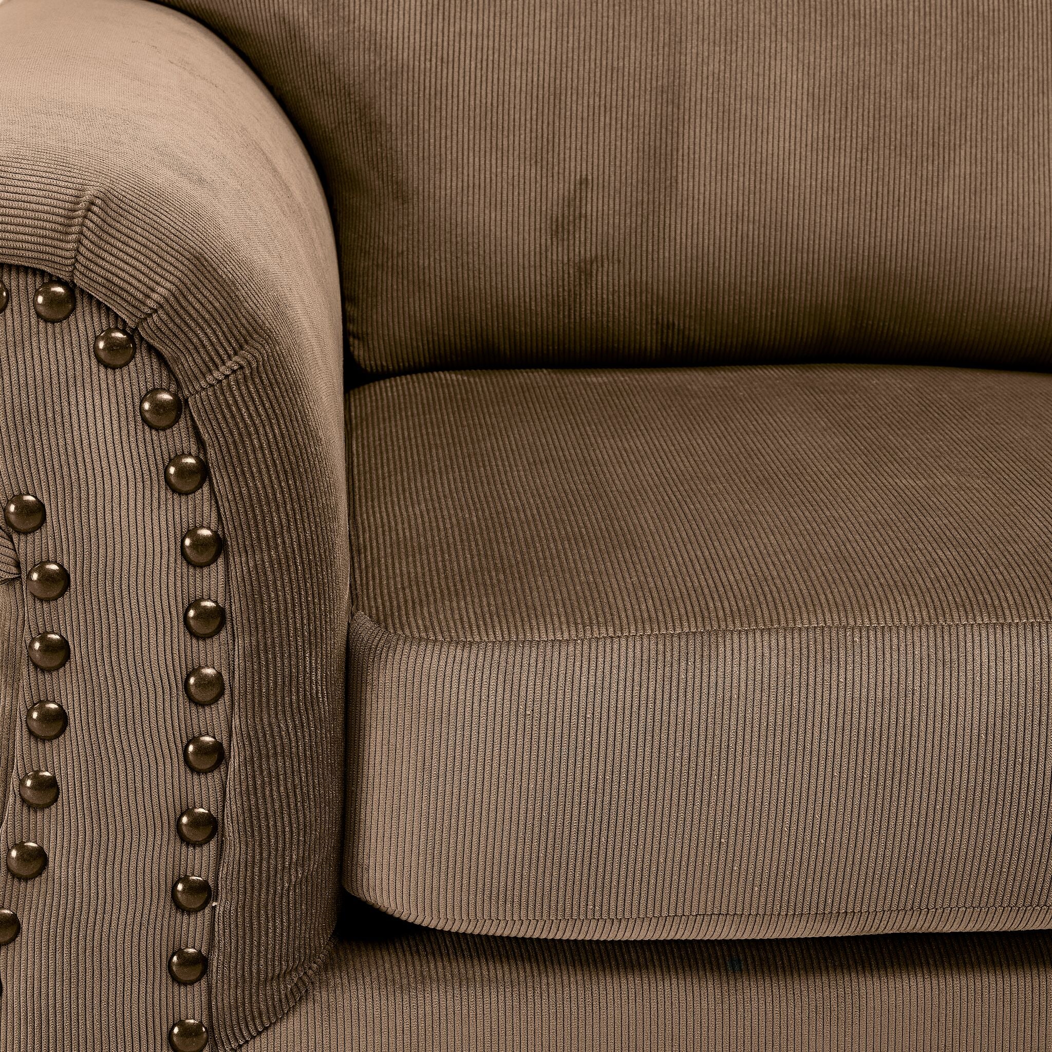 Brooklyn Sofa, Loveseat and Chair Set - Taupe - Image 5