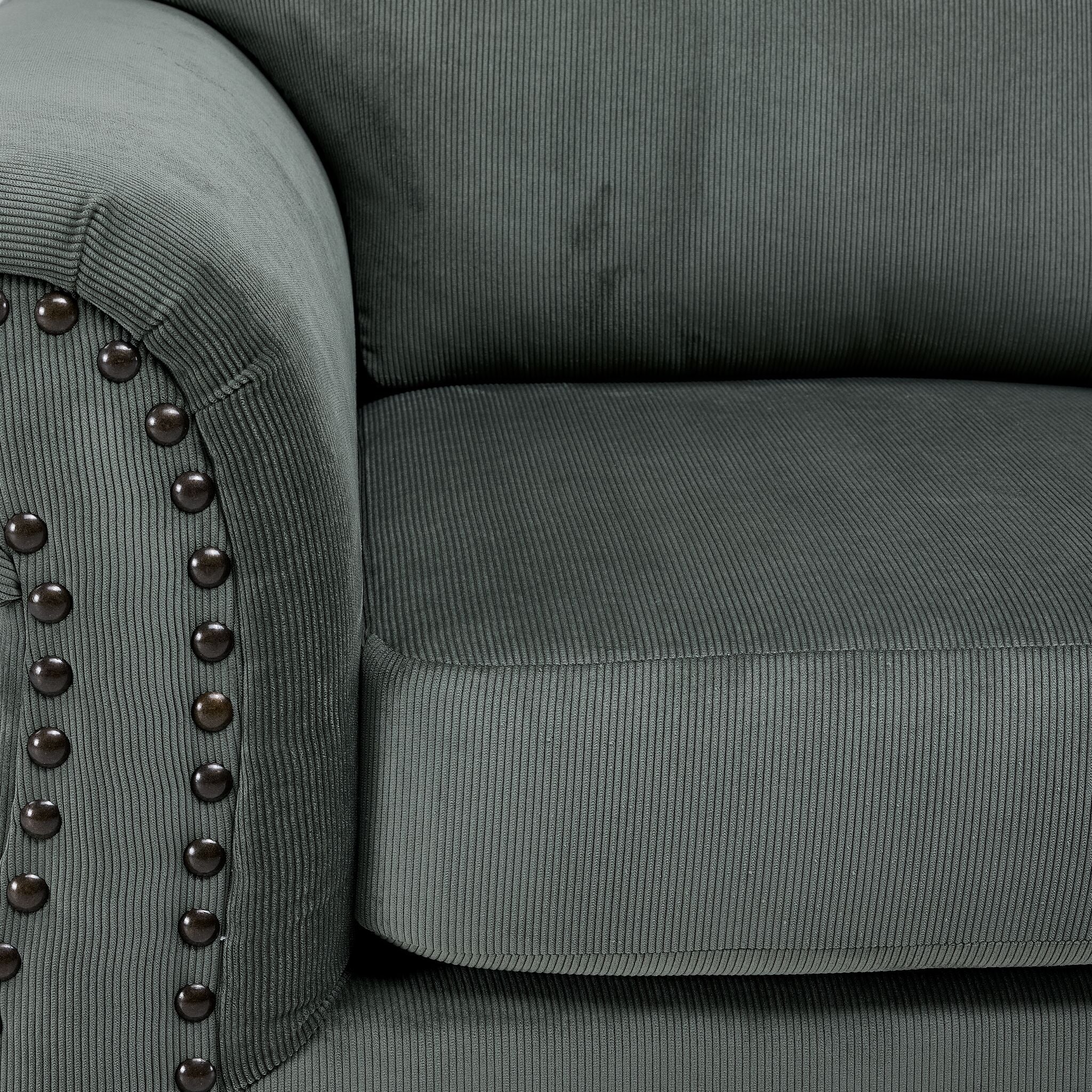 Brooklyn Sofa and Loveseat Set - Green - Image 4