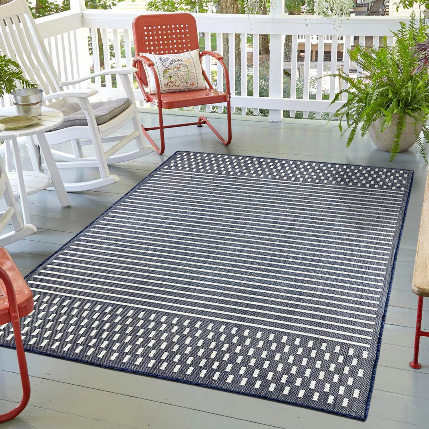Cabana Casual Indoor/Outdoor Rug - 3' x 5' - Blue - Image 6