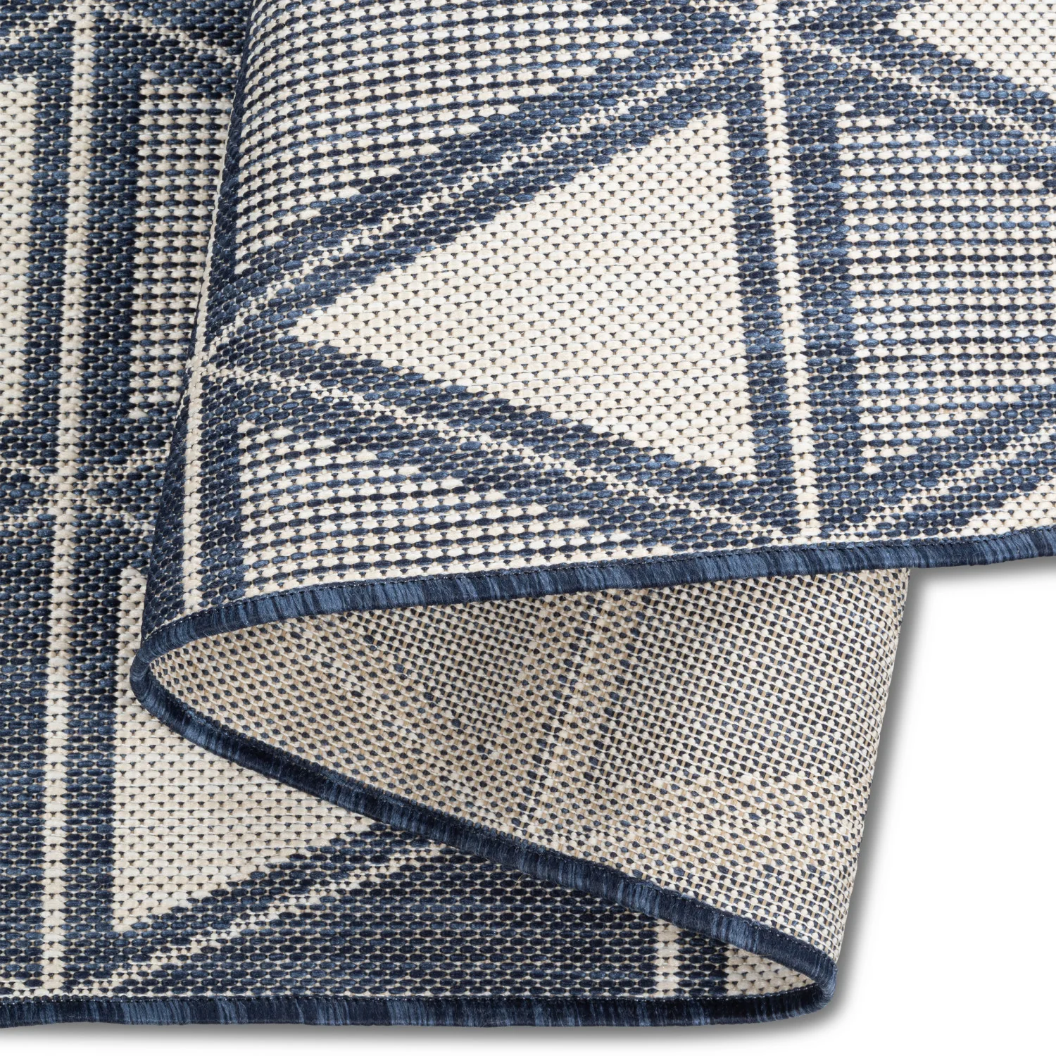 Cabana Triangles Indoor/Outdoor Rug - 5' x 7' - Blue - Image 2