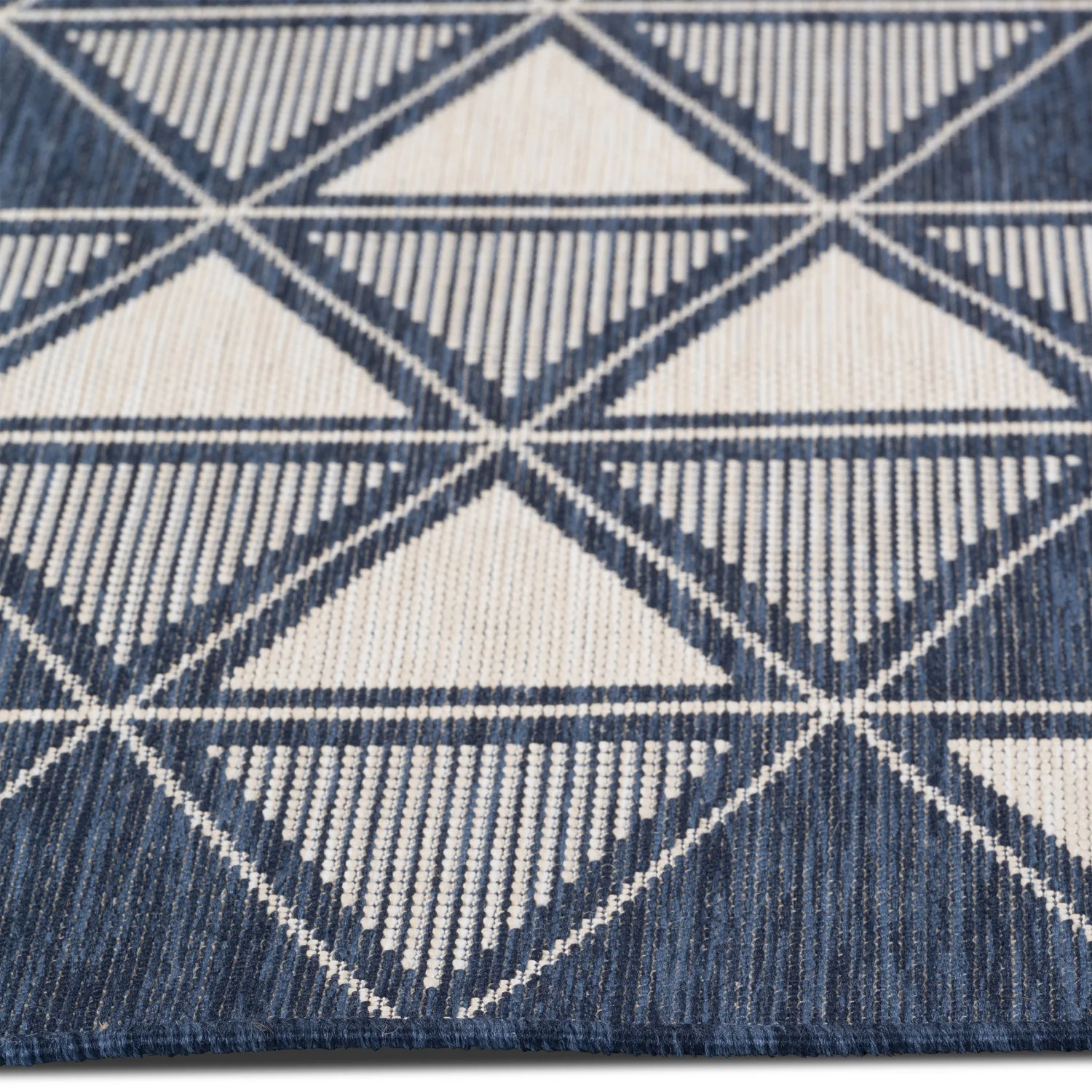 Cabana Triangles Indoor/Outdoor Rug - 5' x 7' - Blue - Image 3