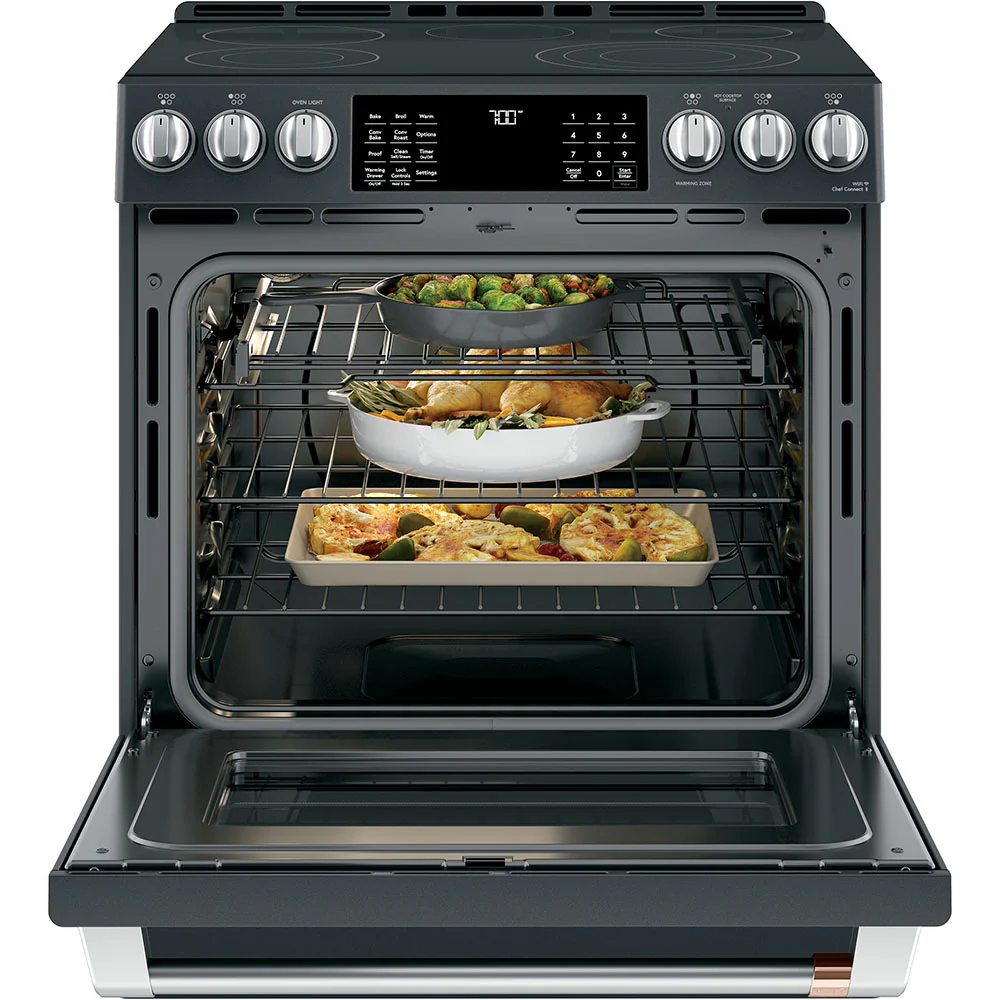 Café Matte Black 30" Electric Range with Built-in WiFi and No-Preheat Air Fry (5.7 Cu. Ft) - CCES700P3MD1 - Image 3