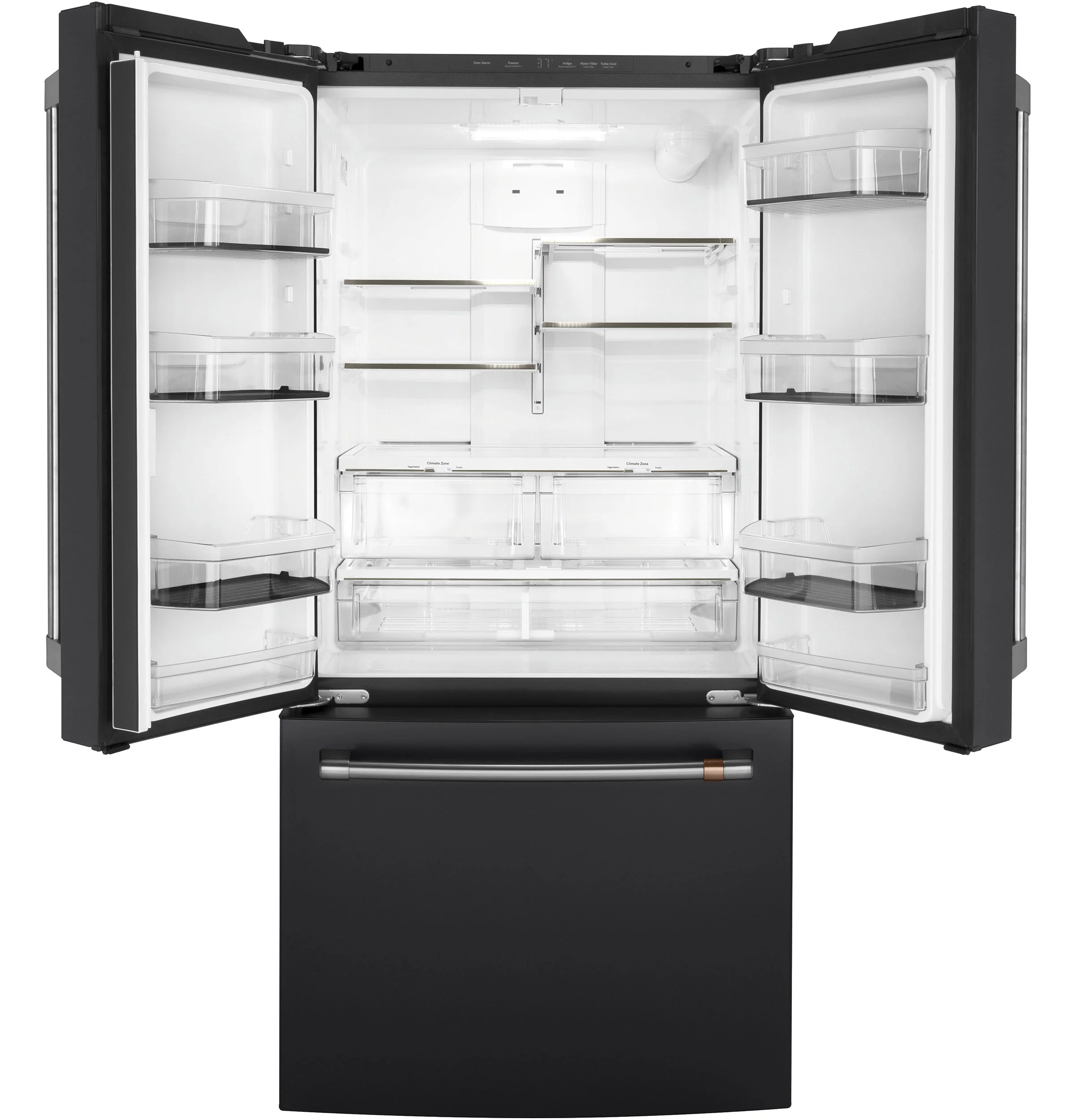 Café 33" 18.6 Cu. Ft. Matte Black Counter-Depth French Door Refrigerator - CWE19SP3ND1 - Image 2