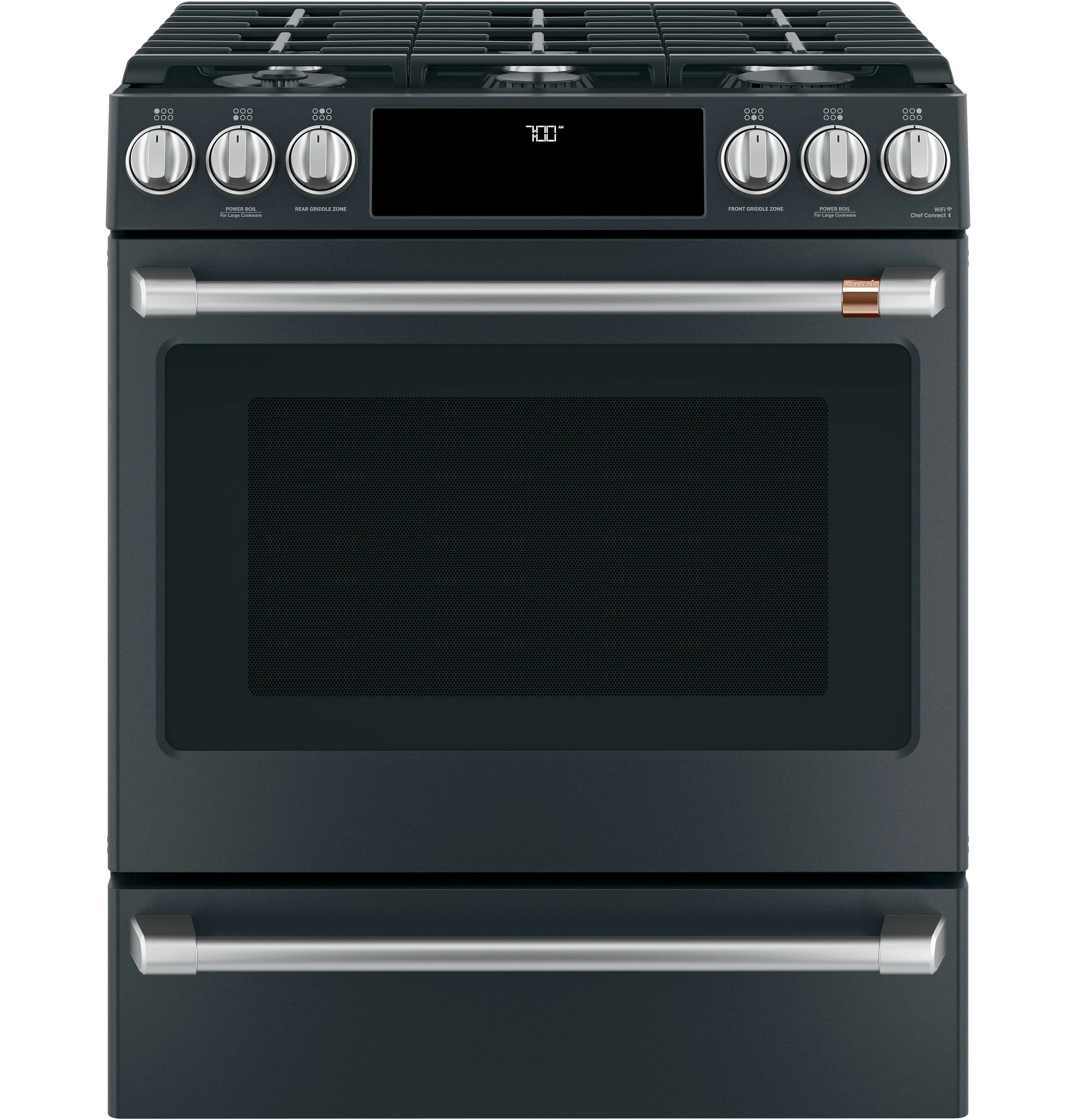 Café Matte Black Kitchen Package with French Door, Gas Range & Built-In Dishwasher - Image 4