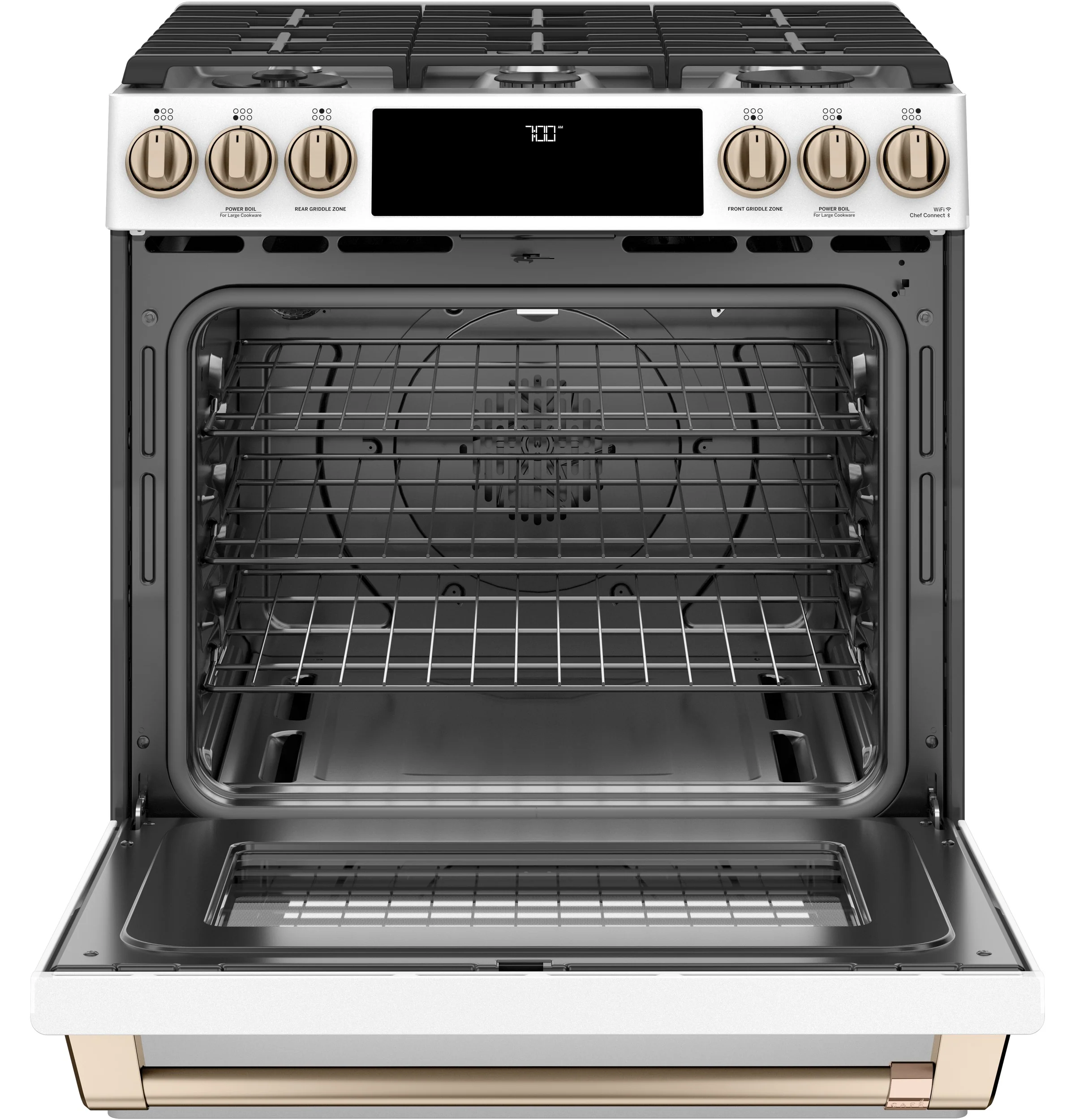 Café™ Matte White 30'' Slide-In Front Control Gas Oven with Convection Range and Air Fry (5.6 Cu.Ft) - CCGS700P4MW2 - Image 2