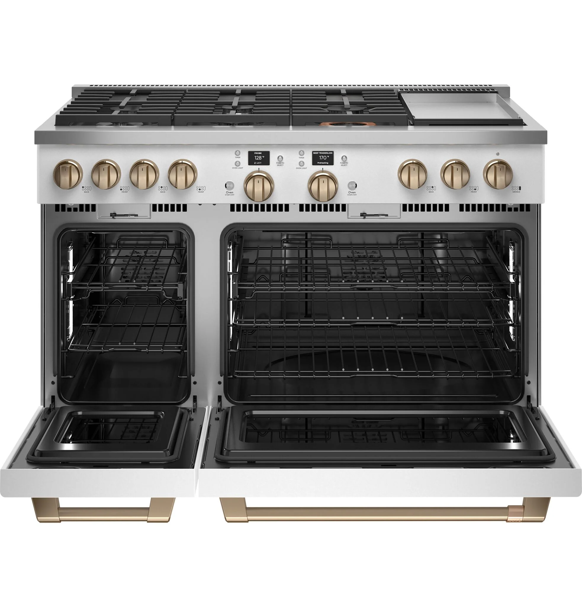 Café Matte White Commercial-Style Smart Dual Fuel Range with No-Preheat Air Fry (8.25 Cu. Ft) - C2Y486P4TW2 - Image 2