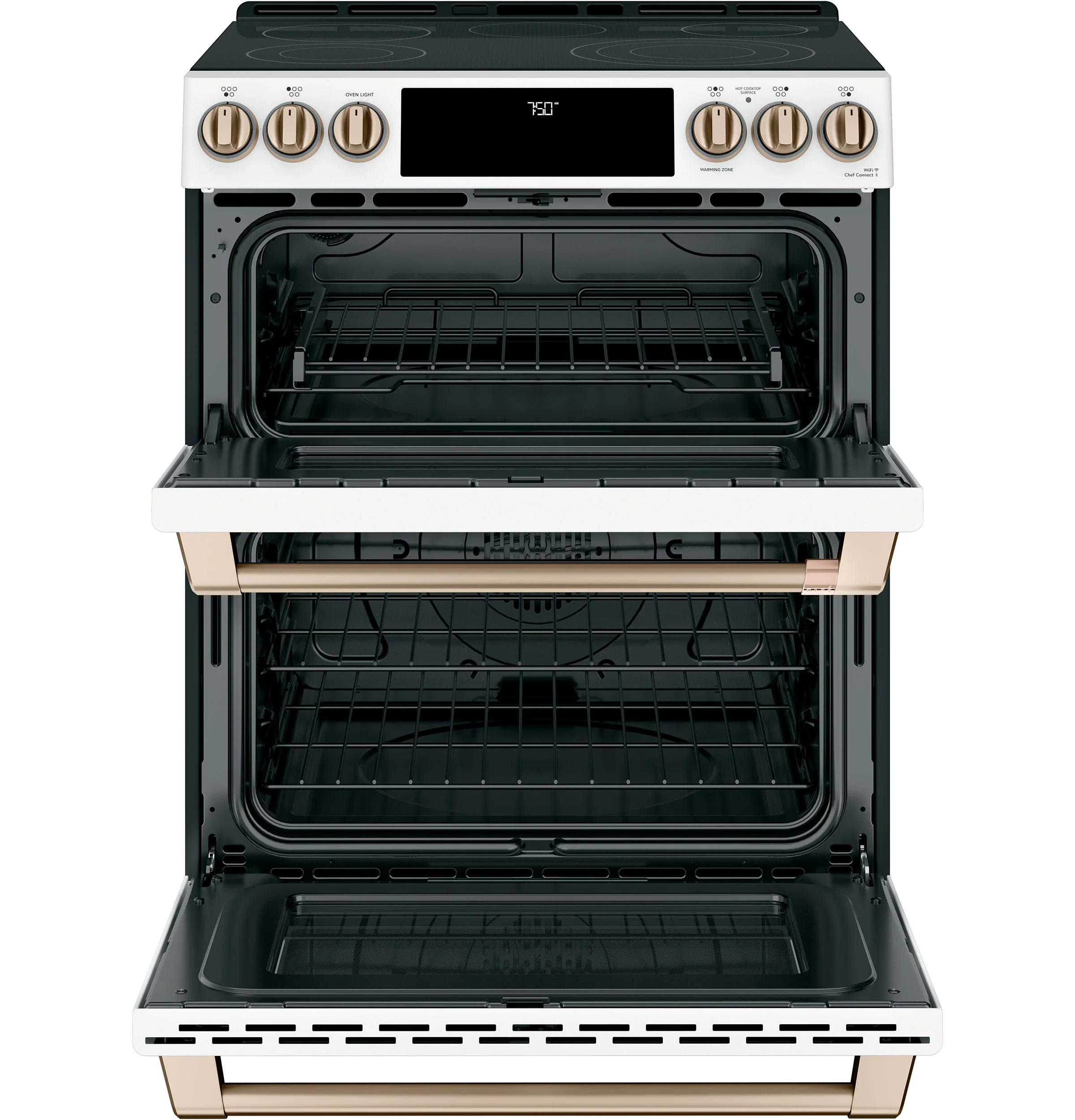 Café Matte White Kitchen Package with French Door Refrigerator, Double Oven Range & Built-In Dishwasher - Image 5