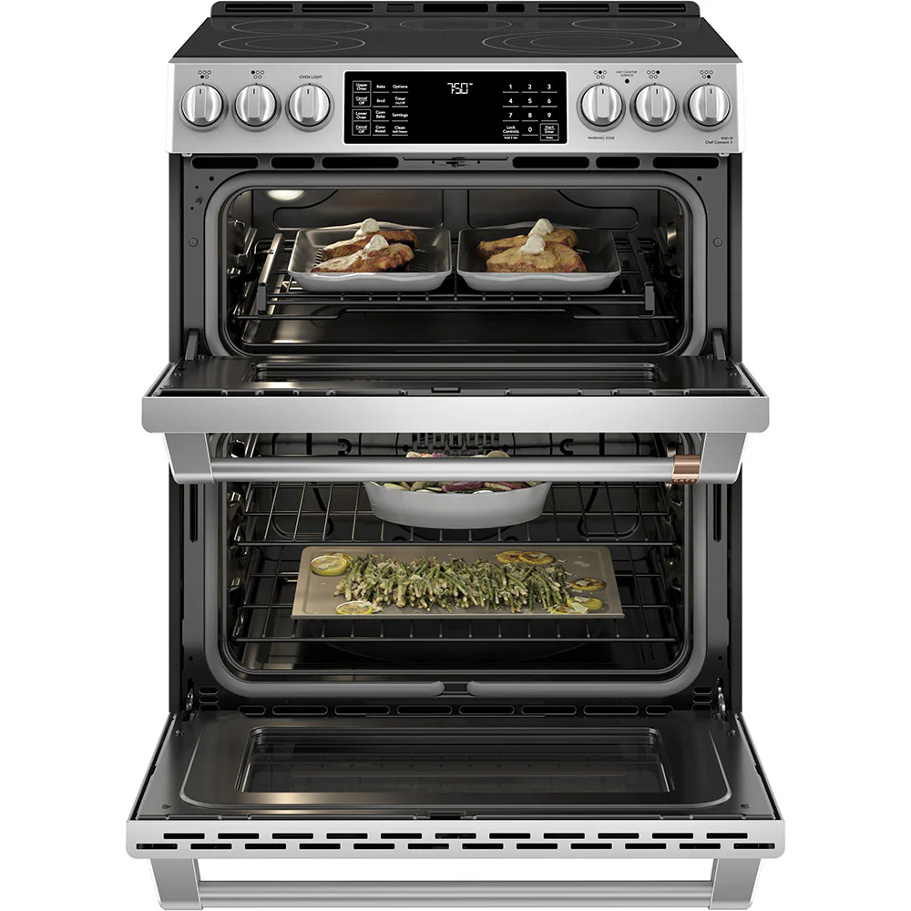 Café Stainless Steel 30" Electric Double Oven Range with Built-in Wifi and No-Preheat Air Fry (6.7 Cu. Ft) - CCES750P2MS1 - Image 3
