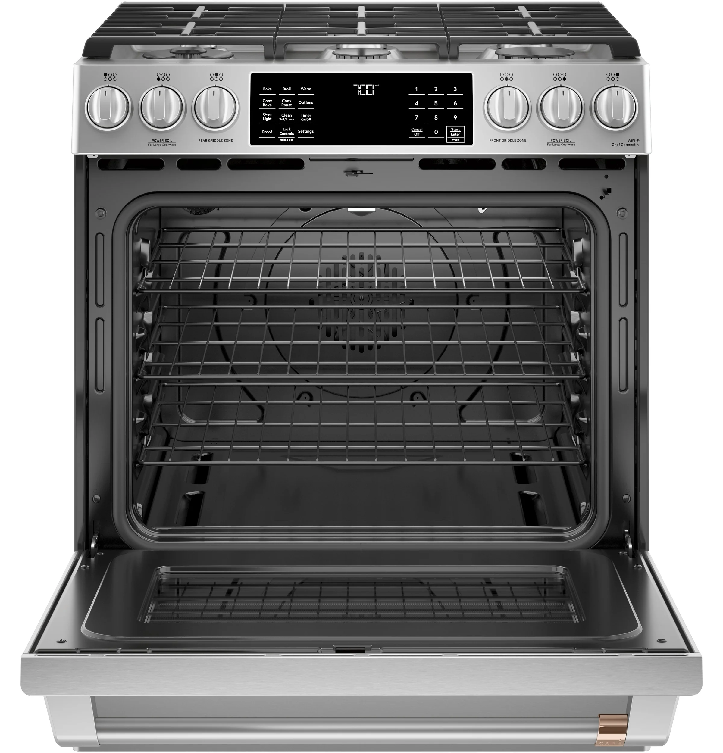 Café™ Stainless Steel 30" Slide-In Front Control Gas Oven with Convection Range and Air Fry (5.6 Cu.Ft) - CCGS700P2MS1 - Image 2