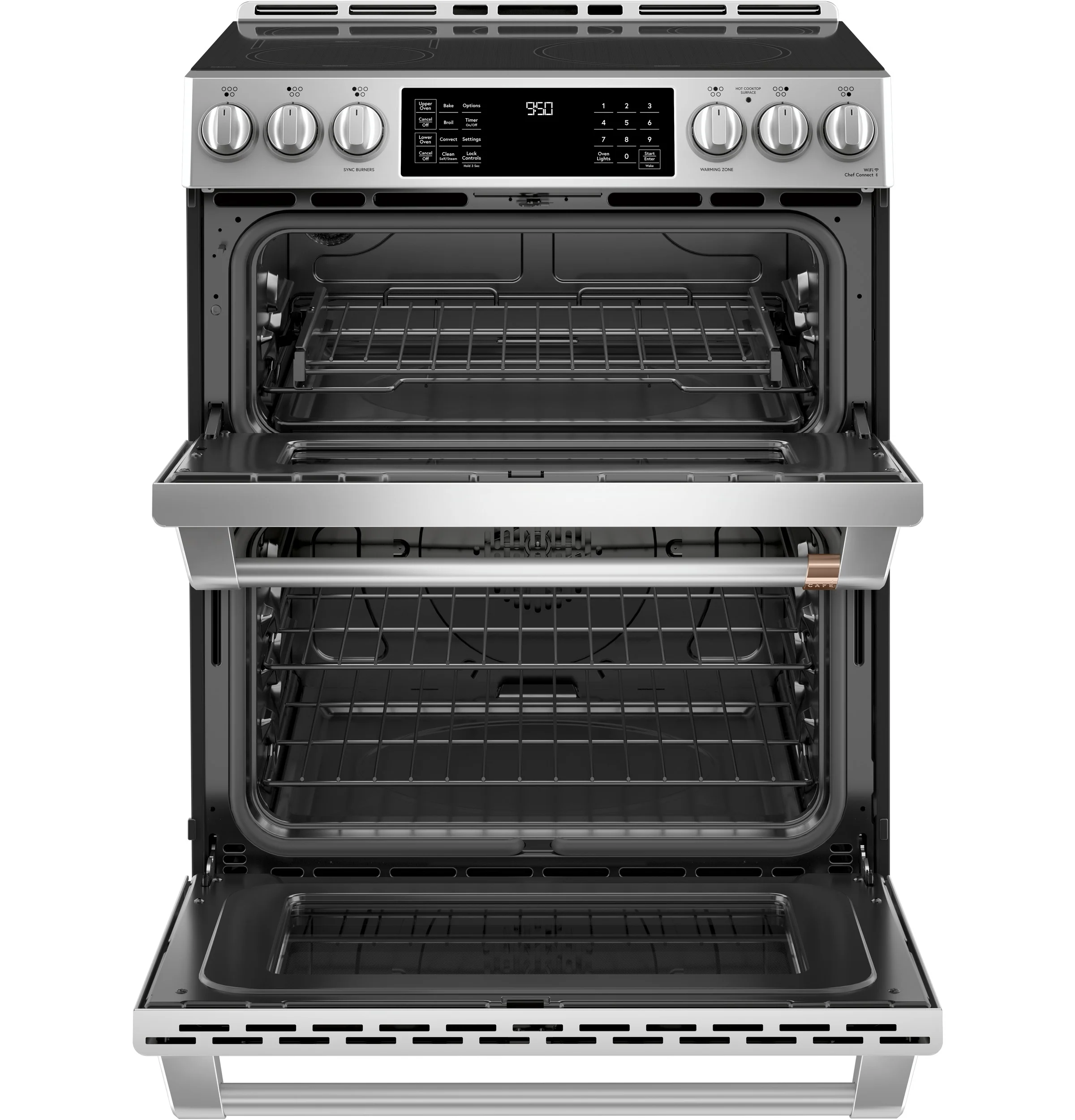 Café™ Stainless Steel 30" Slide-In Front Control Induction and Convection Double Oven Range (7.0 Cu.Ft) - CCHS950P2MS1 - Image 2