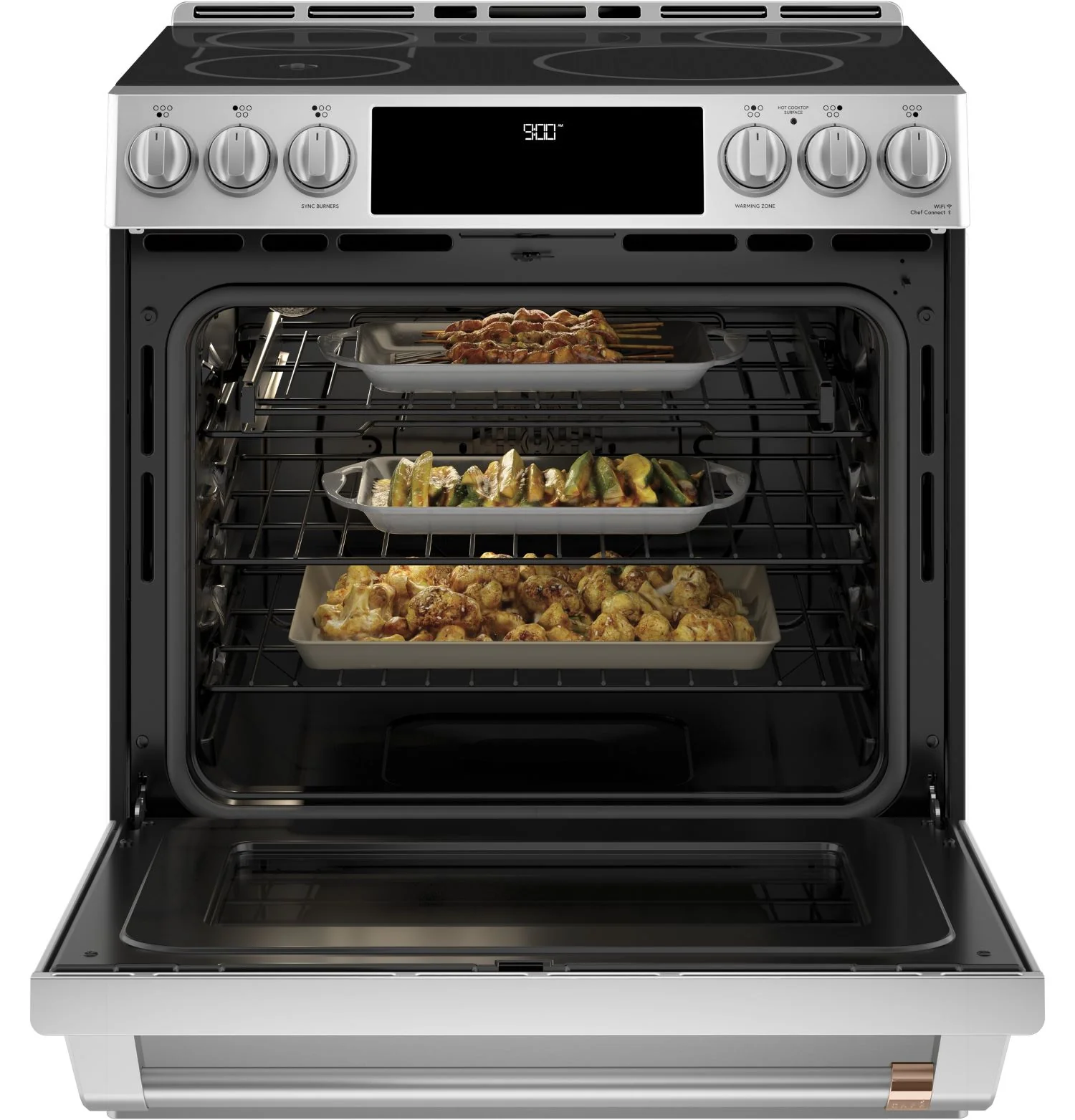 Café™ Stainless Steel 30" Smart Slide-In, Front-Control, Induction and Convection Range with In-Oven Camera (5.7 Cu. Ft) - CHS90XP2MS1 - Image 3