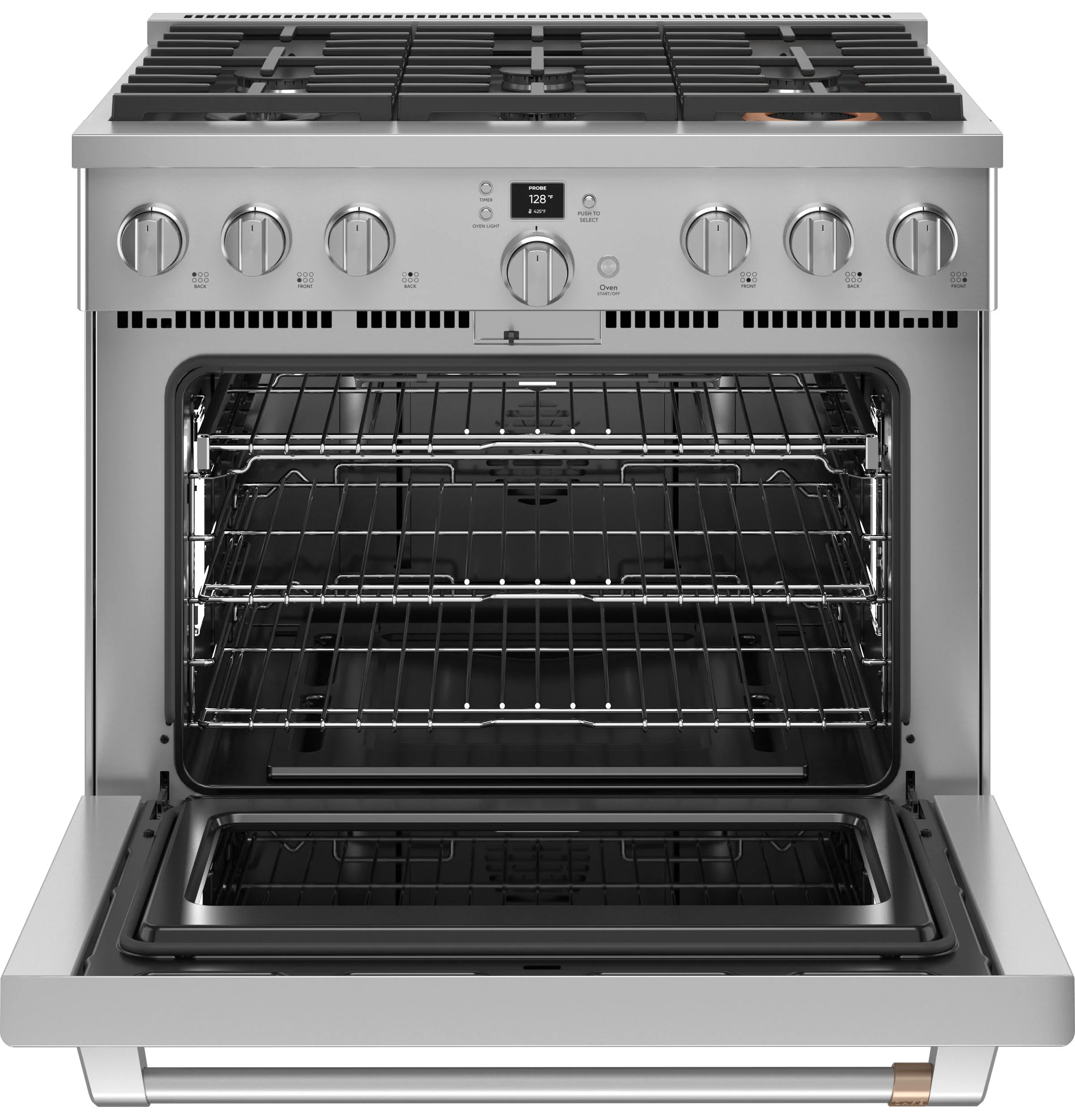 Café Stainless Steel 36" All-Gas Commercial-Style Smart Range (6.2 Cu.Ft) - CGY366P2TS1 - Image 3