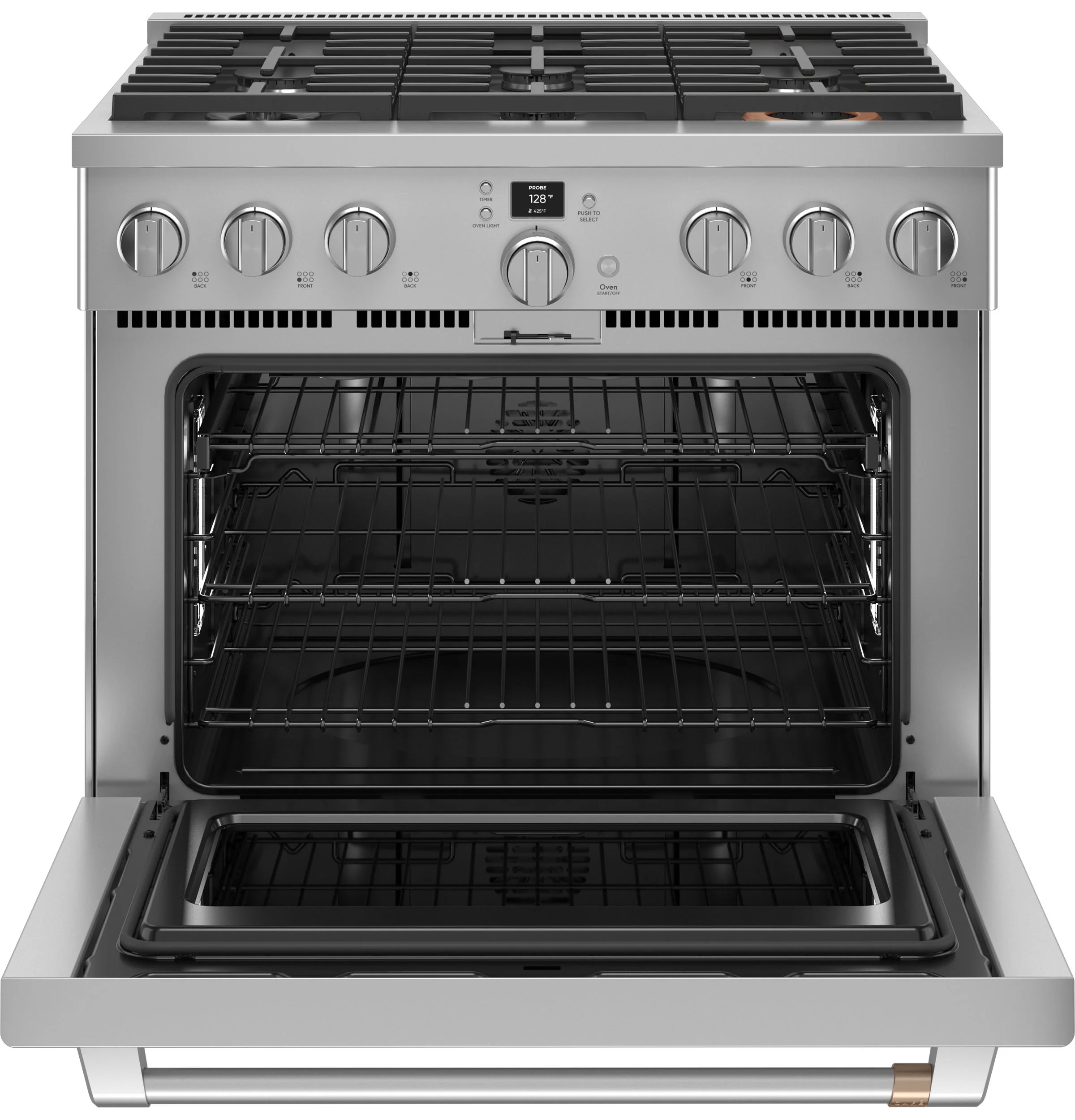 Café Stainless Steel 36" Commercial-Style 6-Burner Dual-Fuel Smart Range with Air Fry (5.75 Cu.Ft) - C2Y366P2TS1 - Image 3