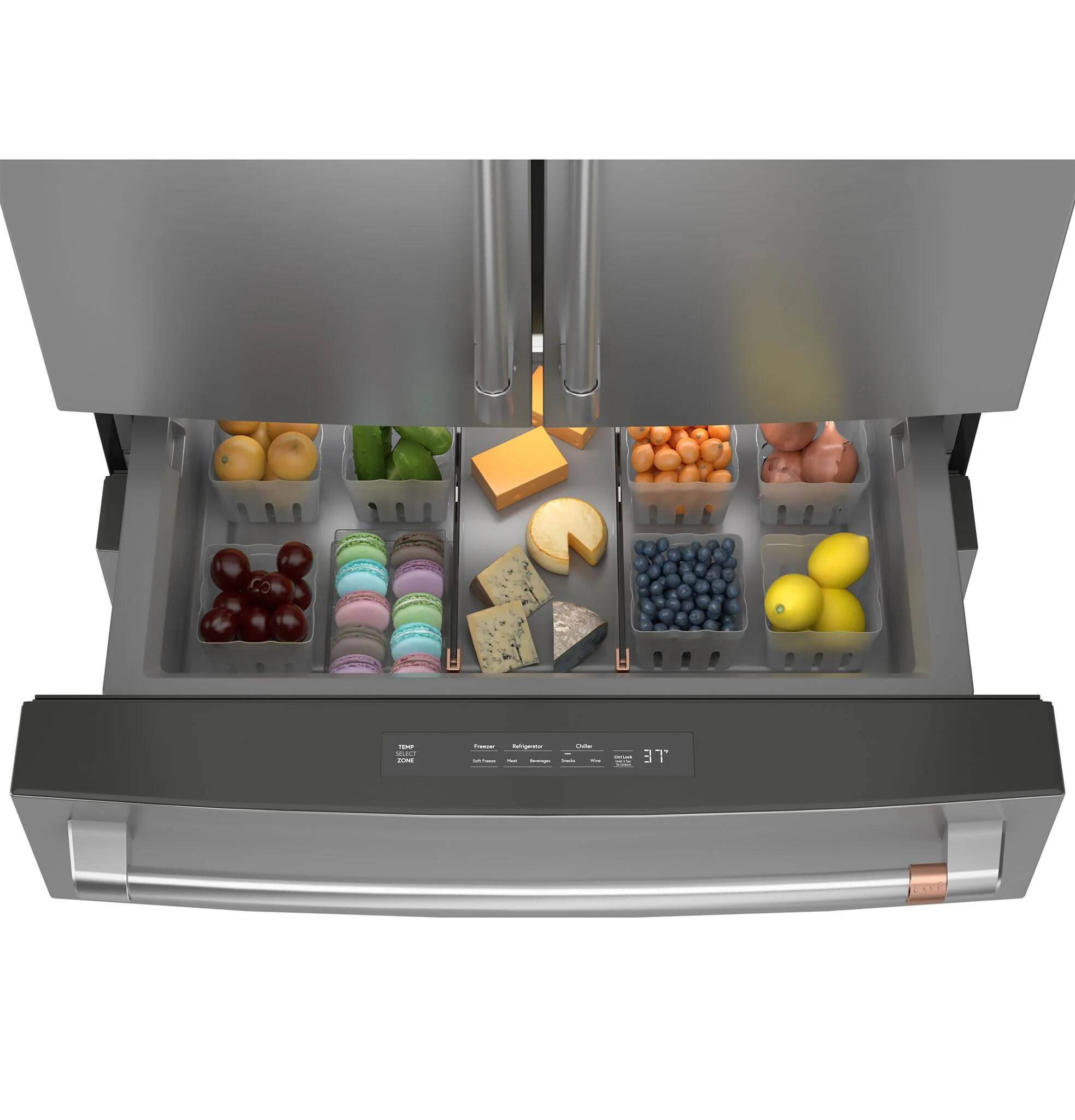 Café 35.75" 23.2 Cu. Ft. Stainless Steel French Door Refrigerator With Dual-Dispense AutoFill Pitcher - CJE23DP2WS1 - Image 5