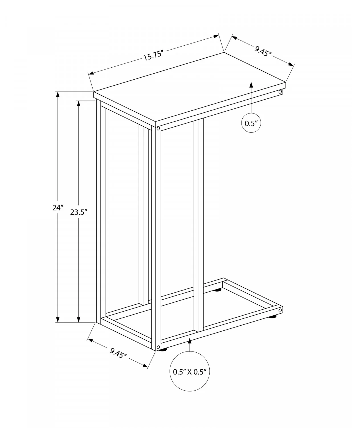 Calix Side Table - Grey - Image 3