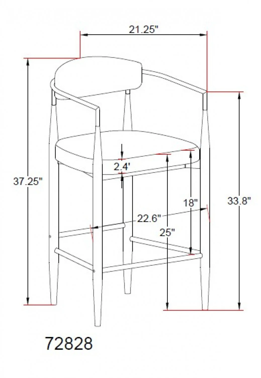 Callum Counter Stool - Grey - Set of Two - Image 6