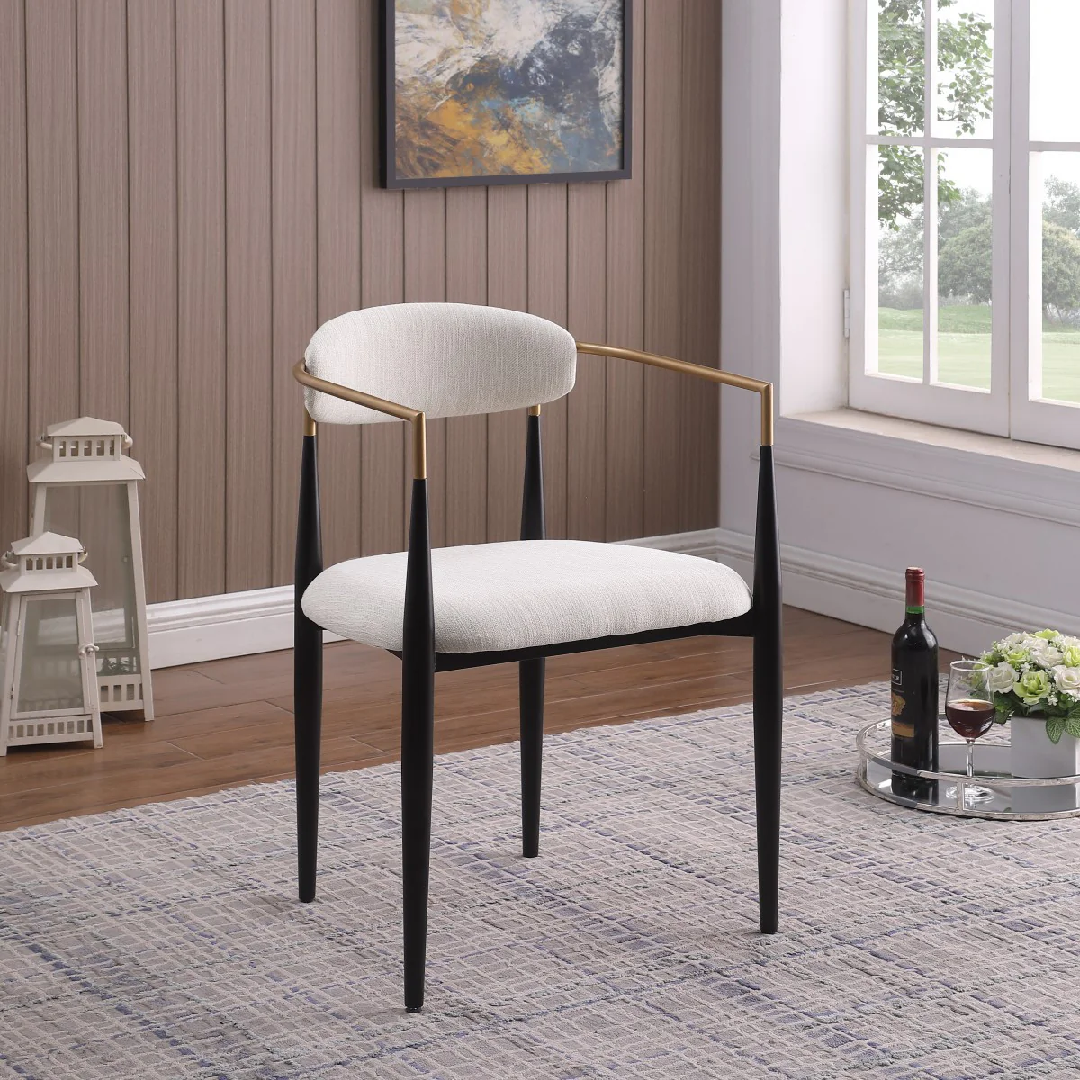 Callum Dining Chair - Beige - Set of Two - Image 2