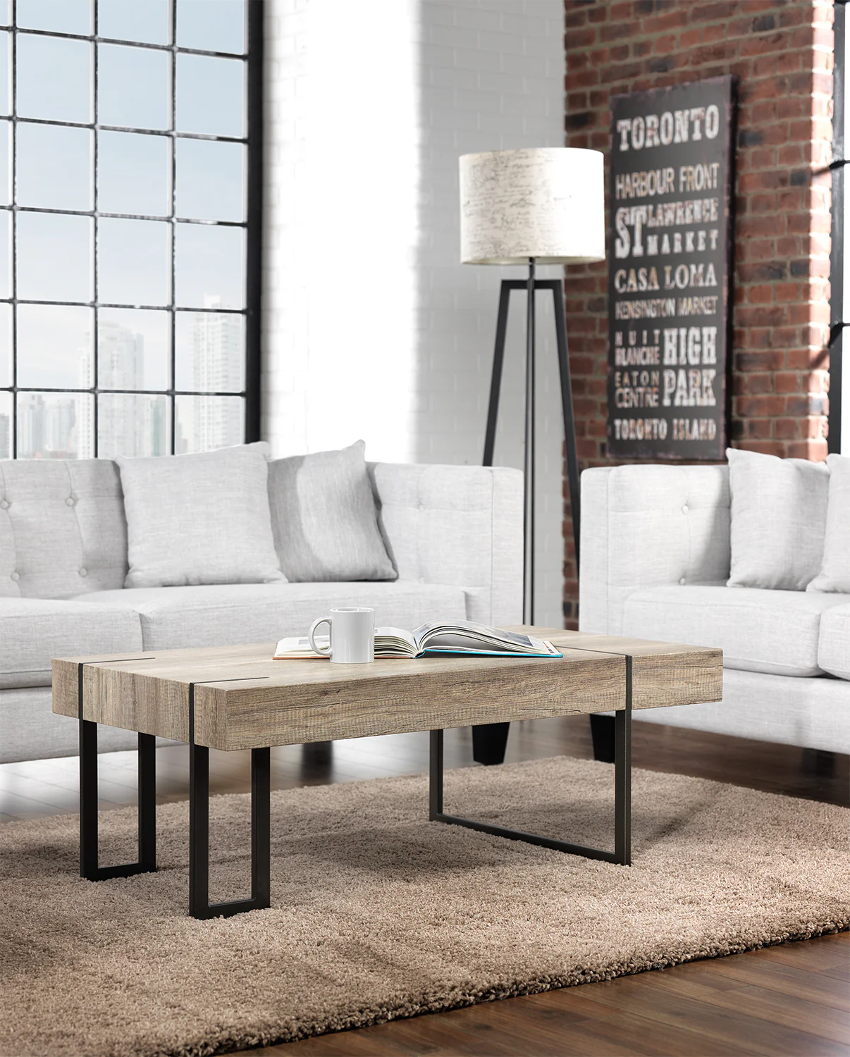 Calvin 43" Coffee Table - Beige - Image 5