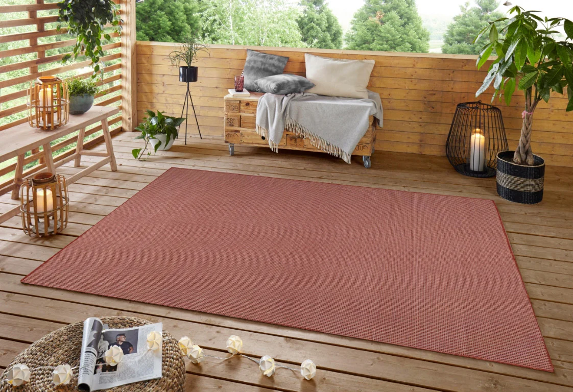 Calypso Crosshatch Outdoor Rug - 3' x 5' - Red - Image 2