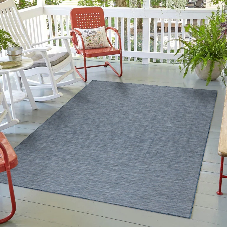 Calypso Crosshatch Outdoor Rug - 5' x 7' - Grey - Image 2