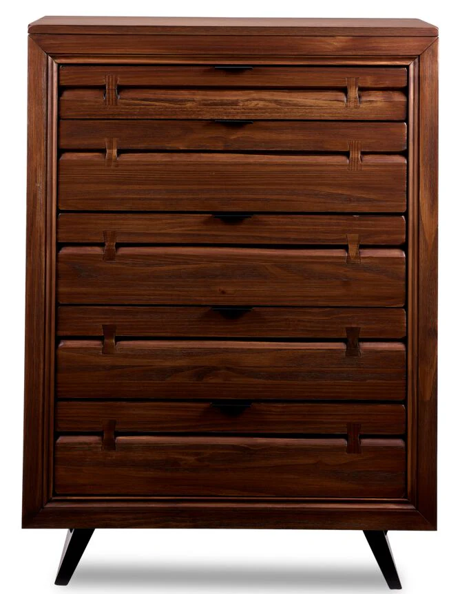 Camila 5-Drawer Chest - Rustic Brown - Image 2