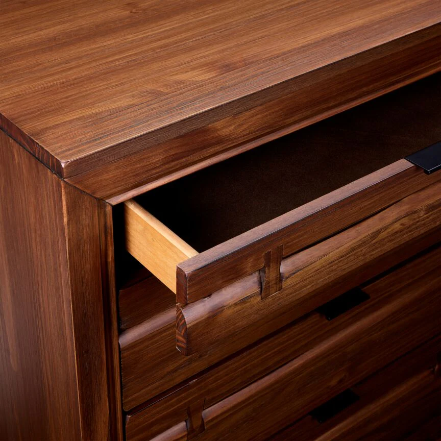 Camila 5-Drawer Chest - Rustic Brown - Image 4