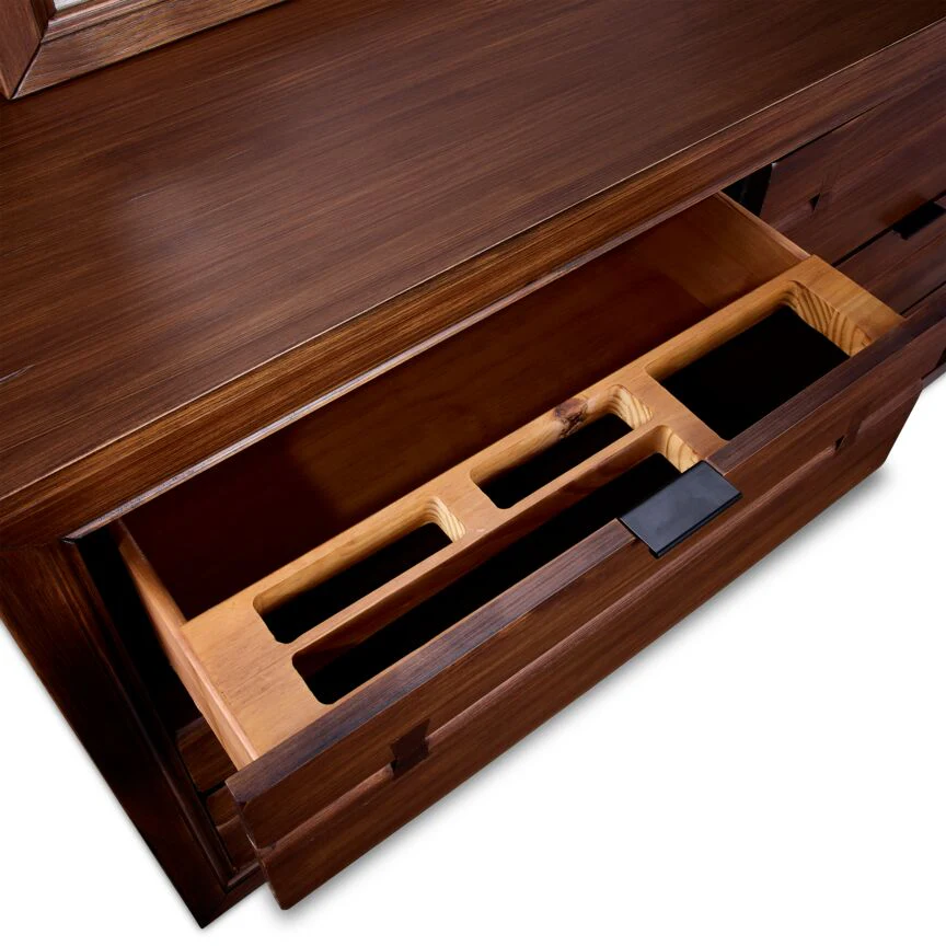 Camila 6-Drawer Dresser - Rustic Brown - Image 3