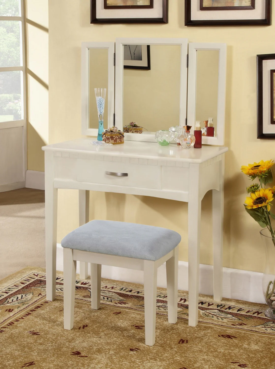 Campbell Vanity Table Set - White - Image 2