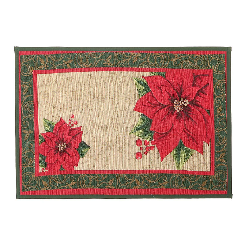 Capacho Poinsettia Door Mat - Multi-Colour
