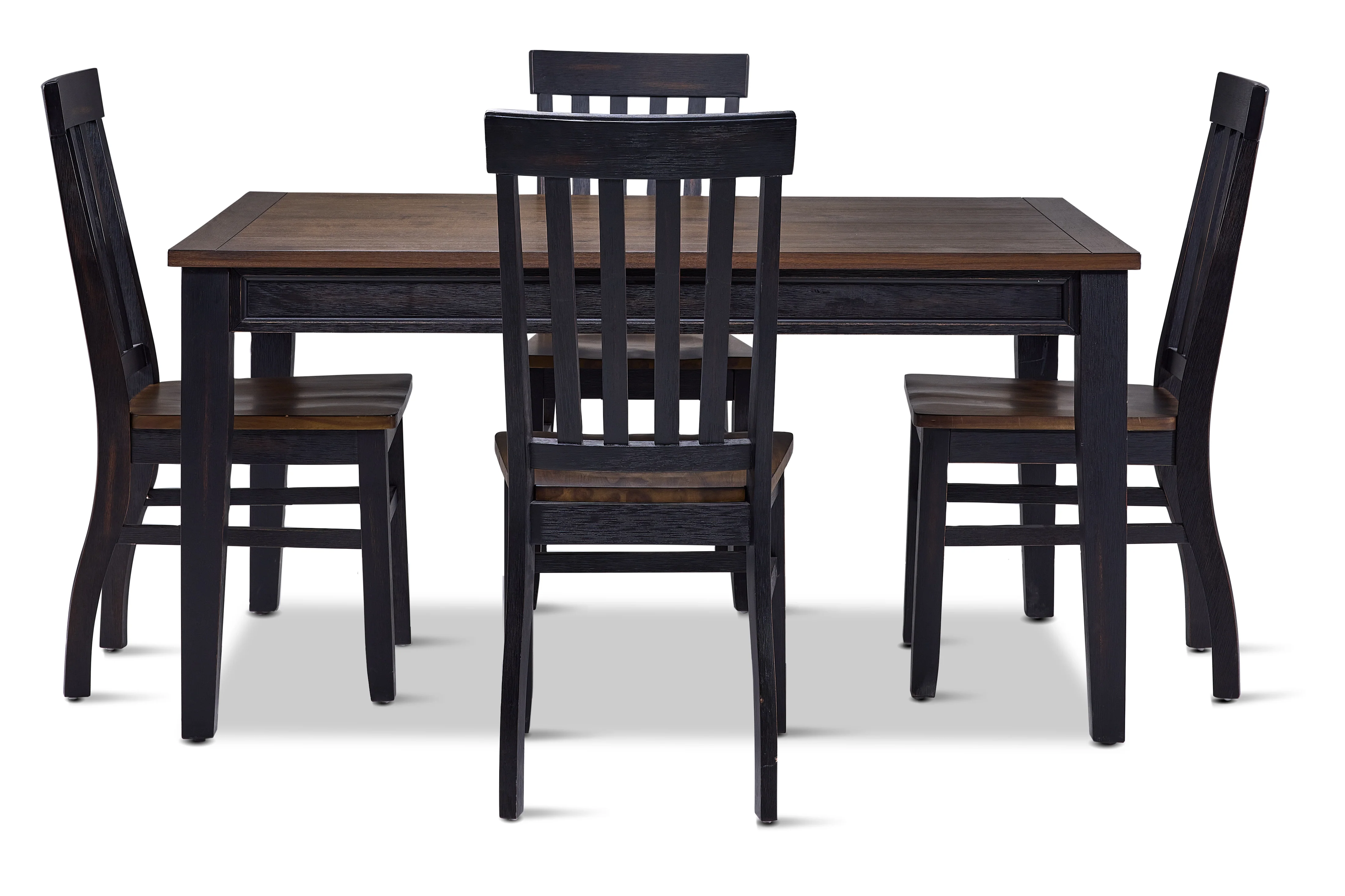Caylie Noir 5-Piece Dining Set - Ebony, Driftwood - Image 2