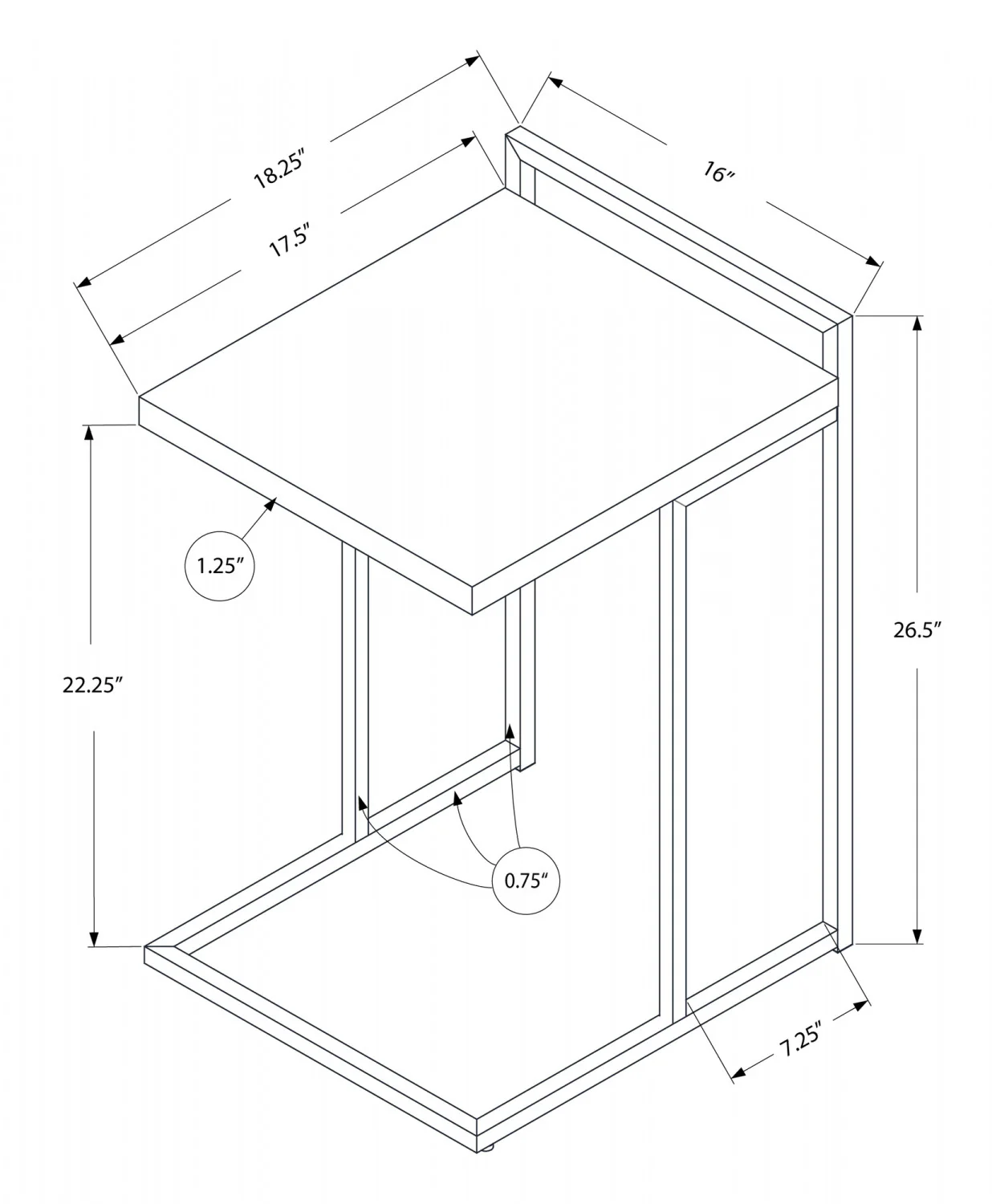 Cedar Side Table - Taupe - Image 3