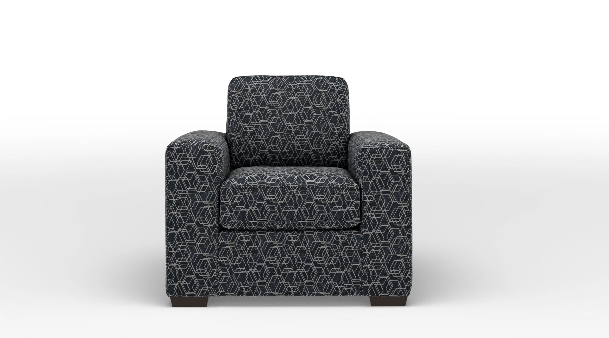 Celeste Accent Chair - Boxes Dark Blue - Image 2