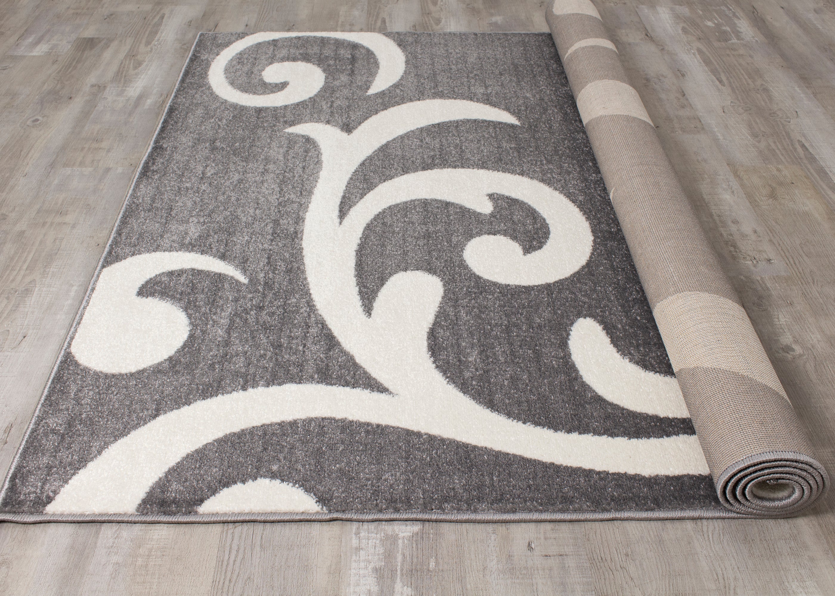 Century 5'3" x 7'7" Area Rug - Grey, White - Image 2