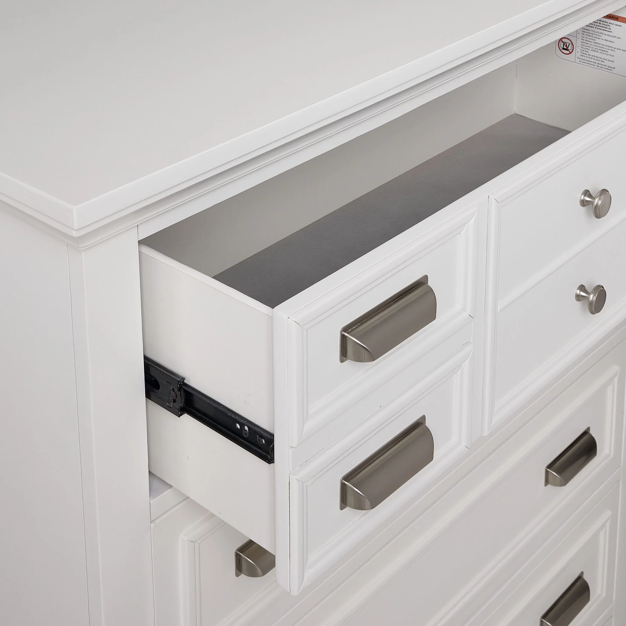 Charleston 5-Drawer Chest- Dove White - Image 3