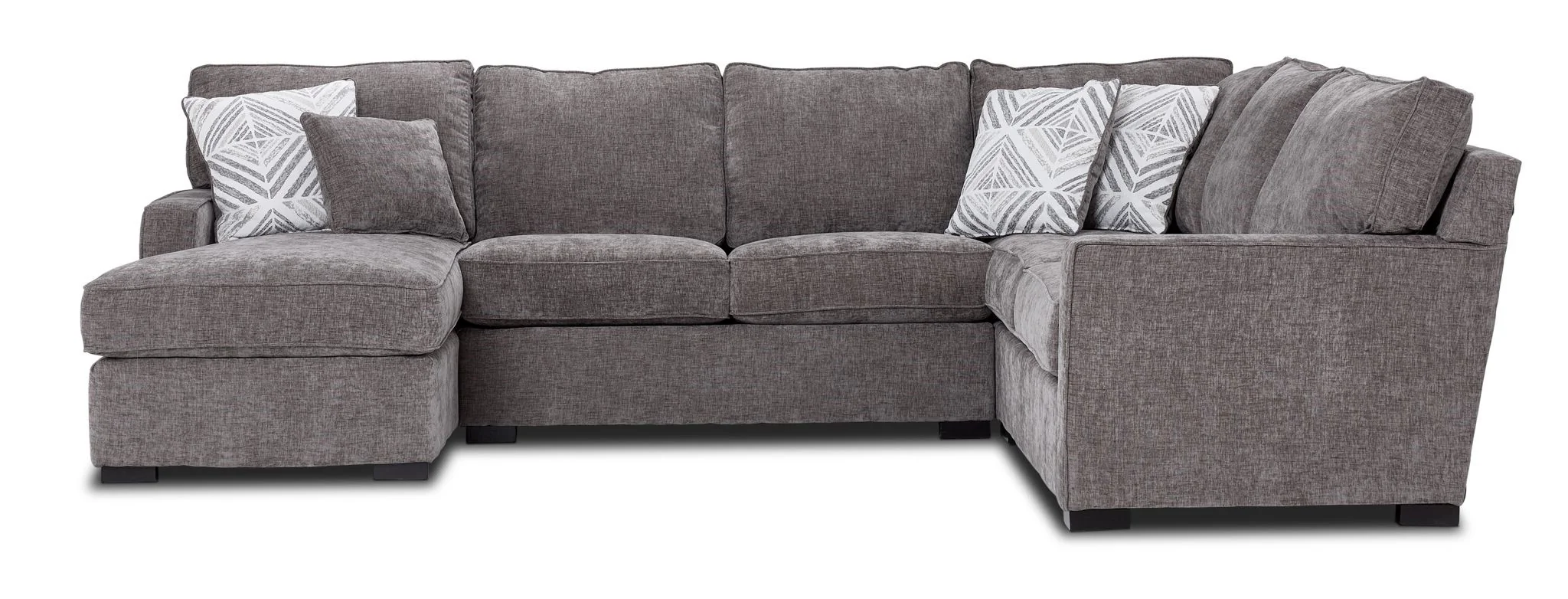 Charlotte 4-Piece Sectional with Left-Facing Chaise - Pewter - Image 4