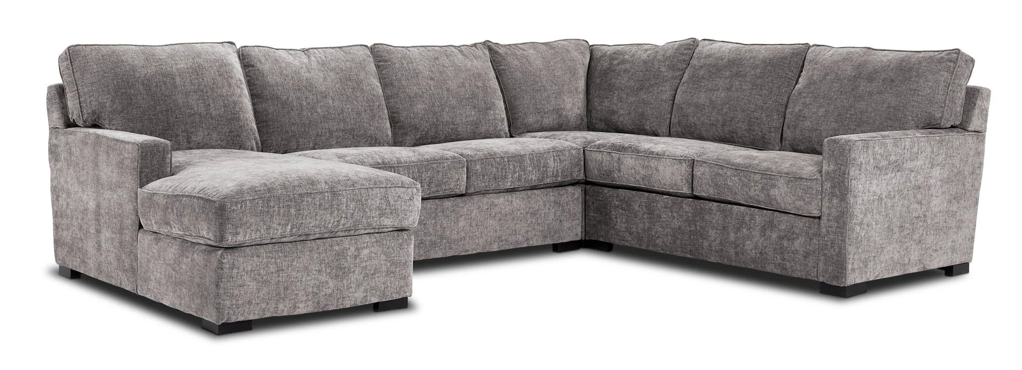Charlotte 4-Piece Sectional with Left-Facing Chaise - Smoke - Image 2