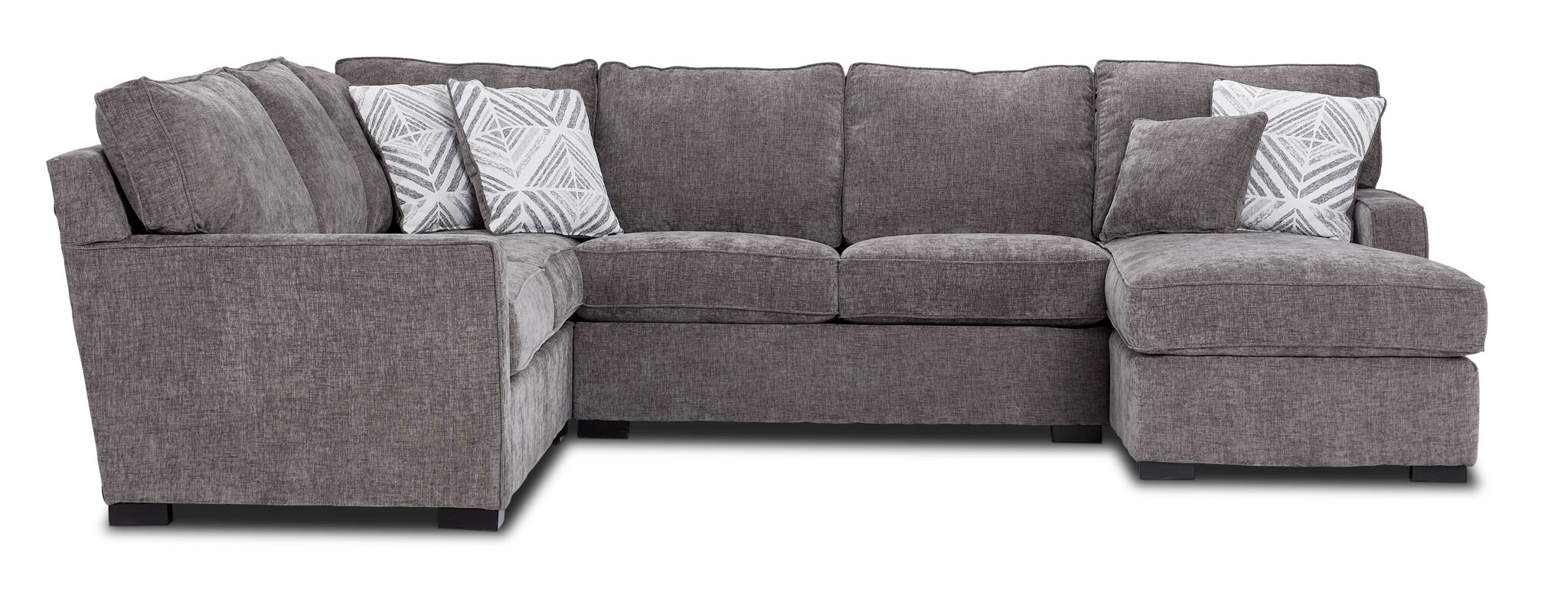 Charlotte 4-Piece Sectional with Right-Facing Chaise - Pewter - Image 4
