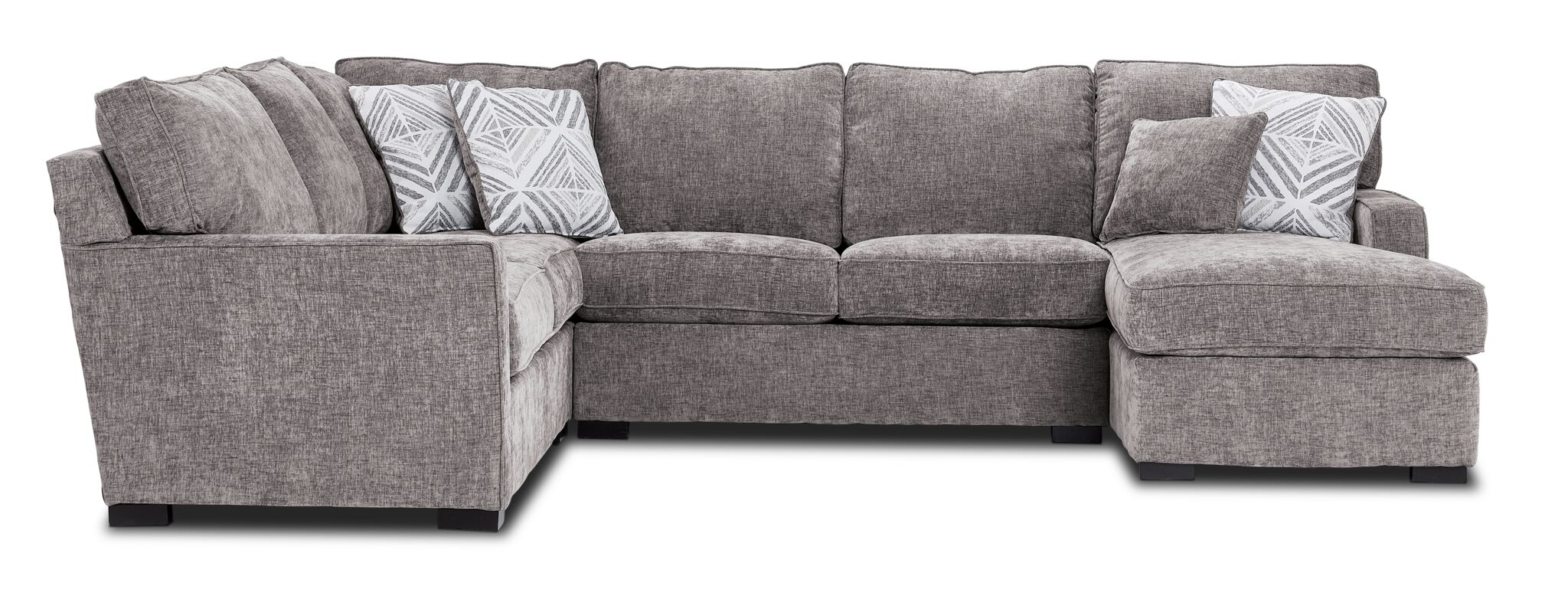 Charlotte 4-Piece Sectional with Right-Facing Chaise - Smoke - Image 4