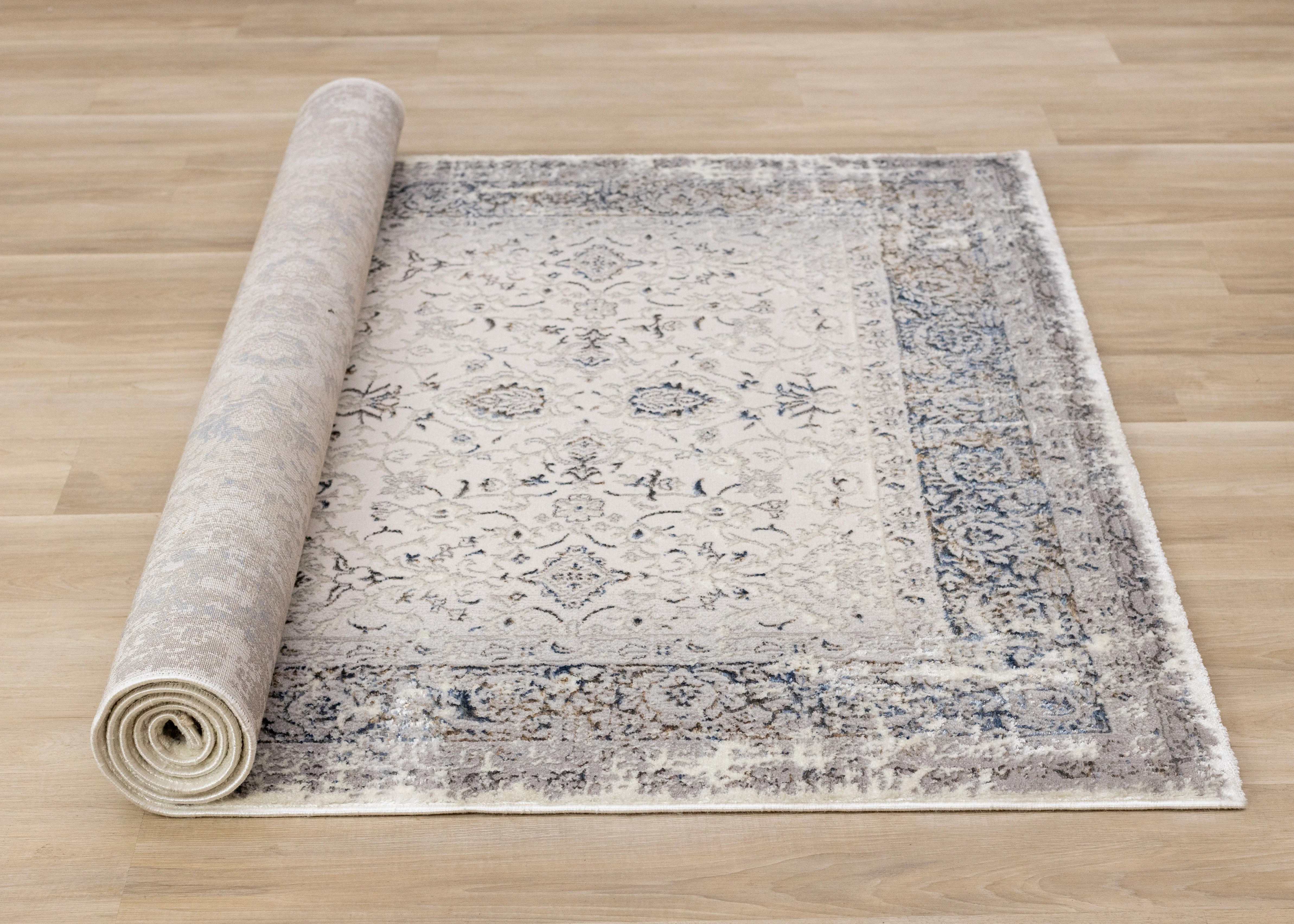 Chateau Charm 7'10" x 10'6" Elegant Classic Area Rug - Grey, Beige - Image 8