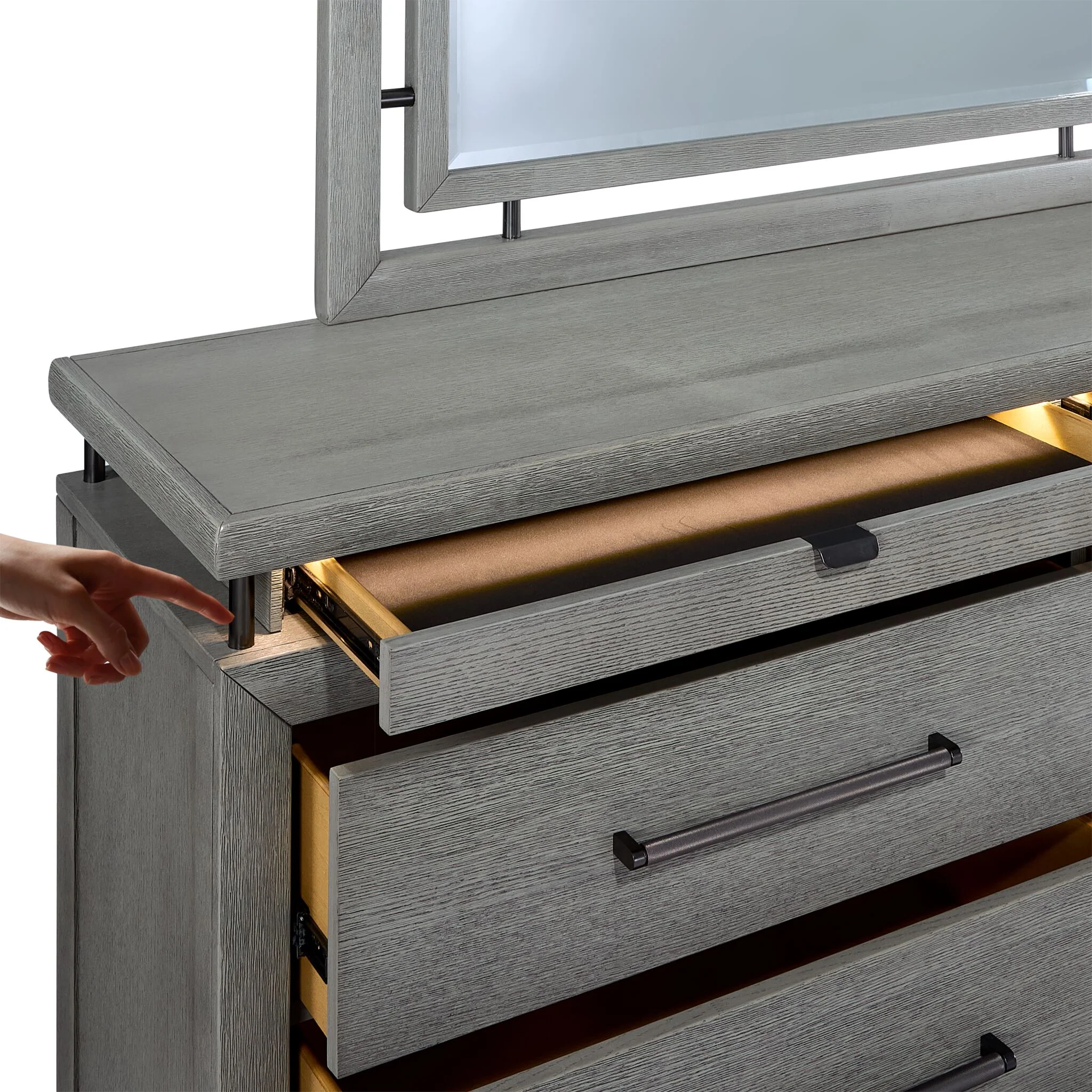Chelsea 6-Drawer Dresser - Grey - Image 3
