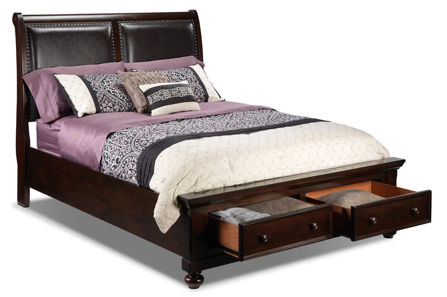 Chester 3-Piece Queen Storage Bed - Cherry - Image 3