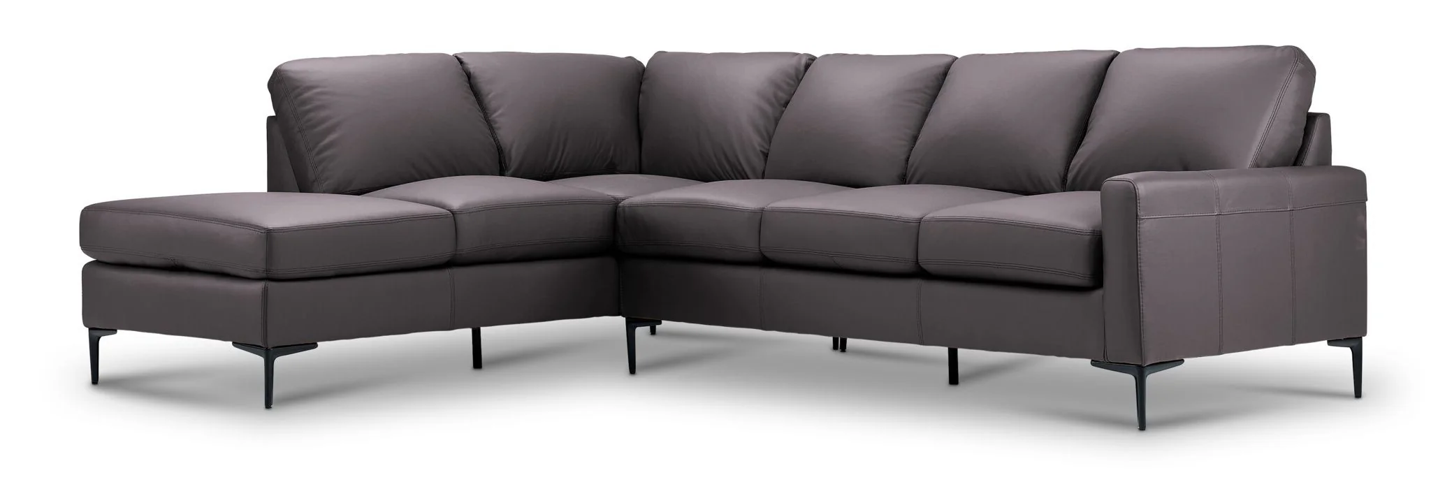 Chito Leather 2-Piece Sectional with Left Facing Chaise - Mocha - Image 4