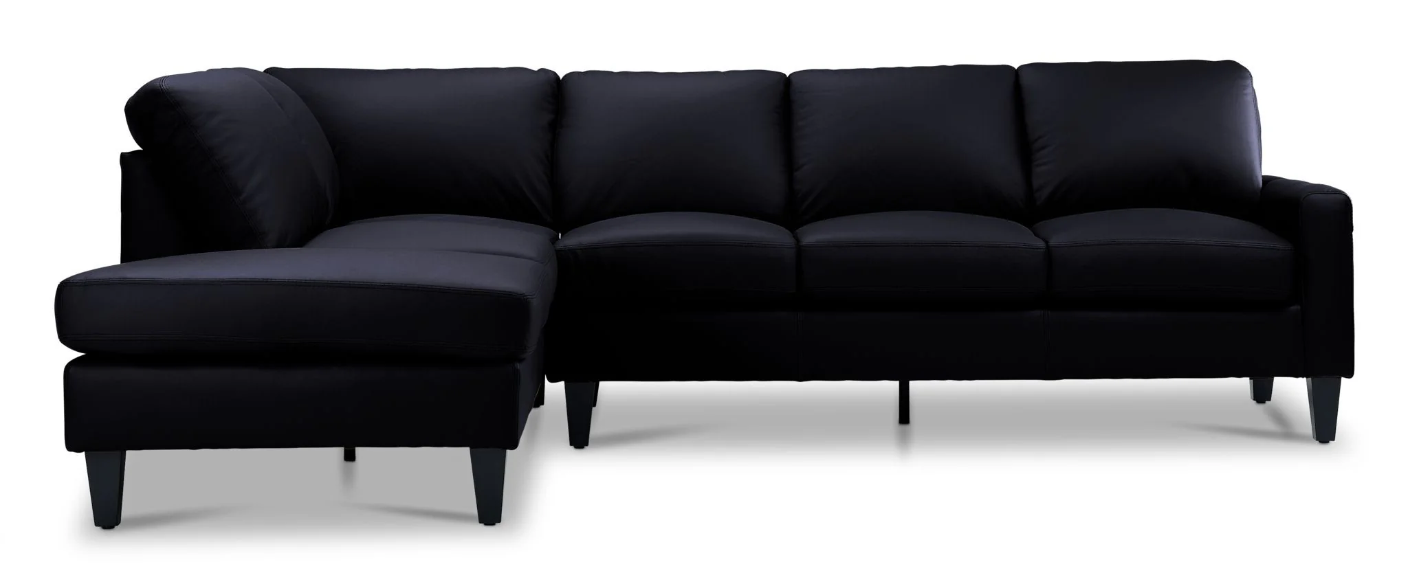 Chito Leather 2-Piece Sectional with Left Facing Chaise - Raven - Image 2