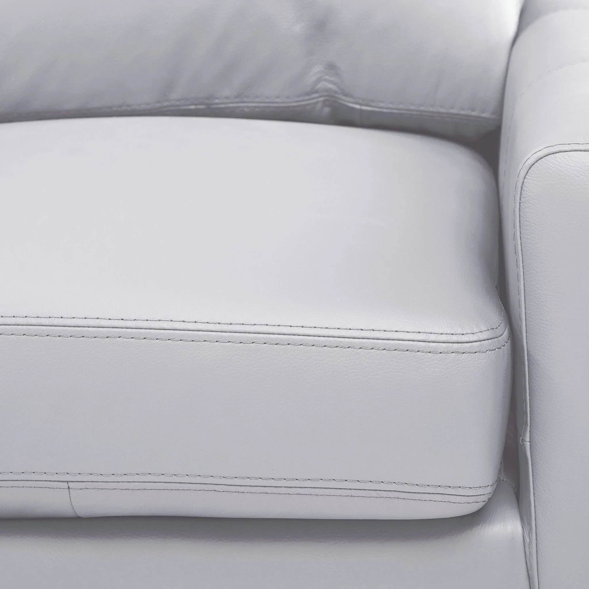 Chito Leather 2-Piece Sectional with Left Facing Chaise - Silver Grey - Image 6