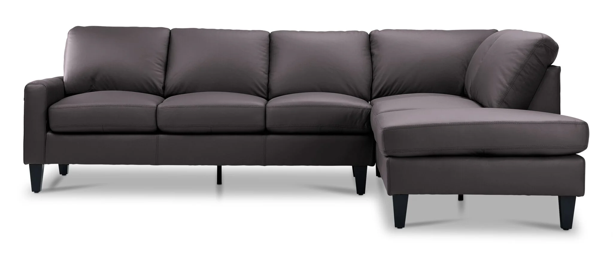 Chito Leather 2-Piece Sectional with Right Facing Chaise - Mocha - Image 2