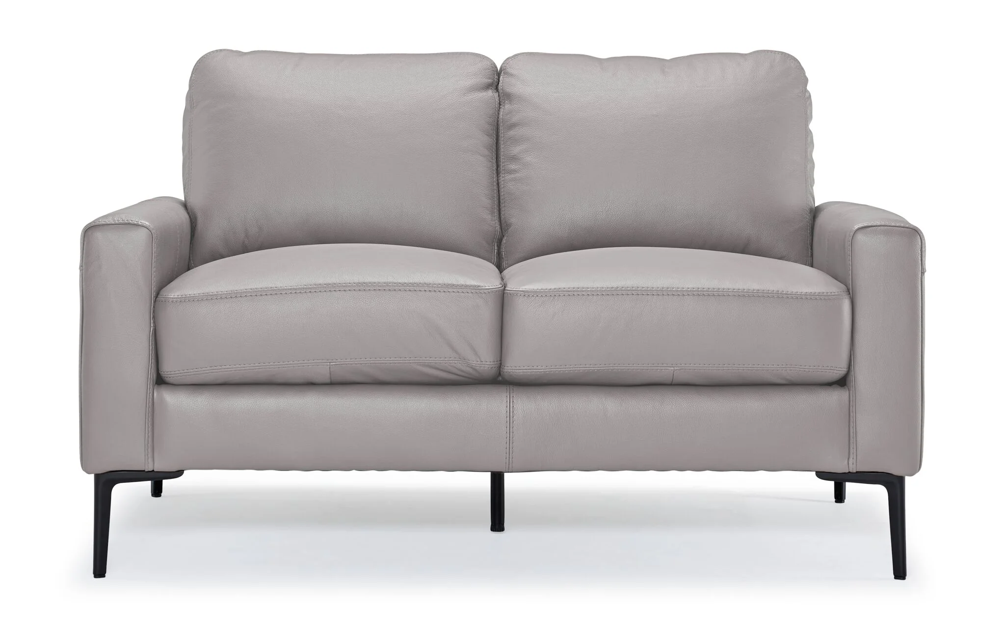 Chito Leather Loveseat - Cloud Grey - Image 2
